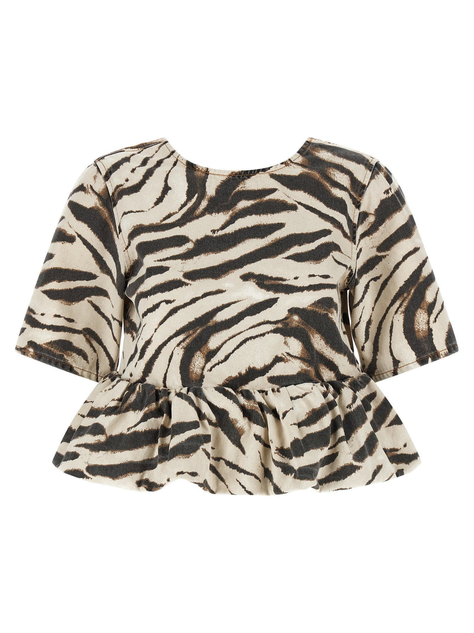 Ganni Zebra Denim Top – 100% organic cotton