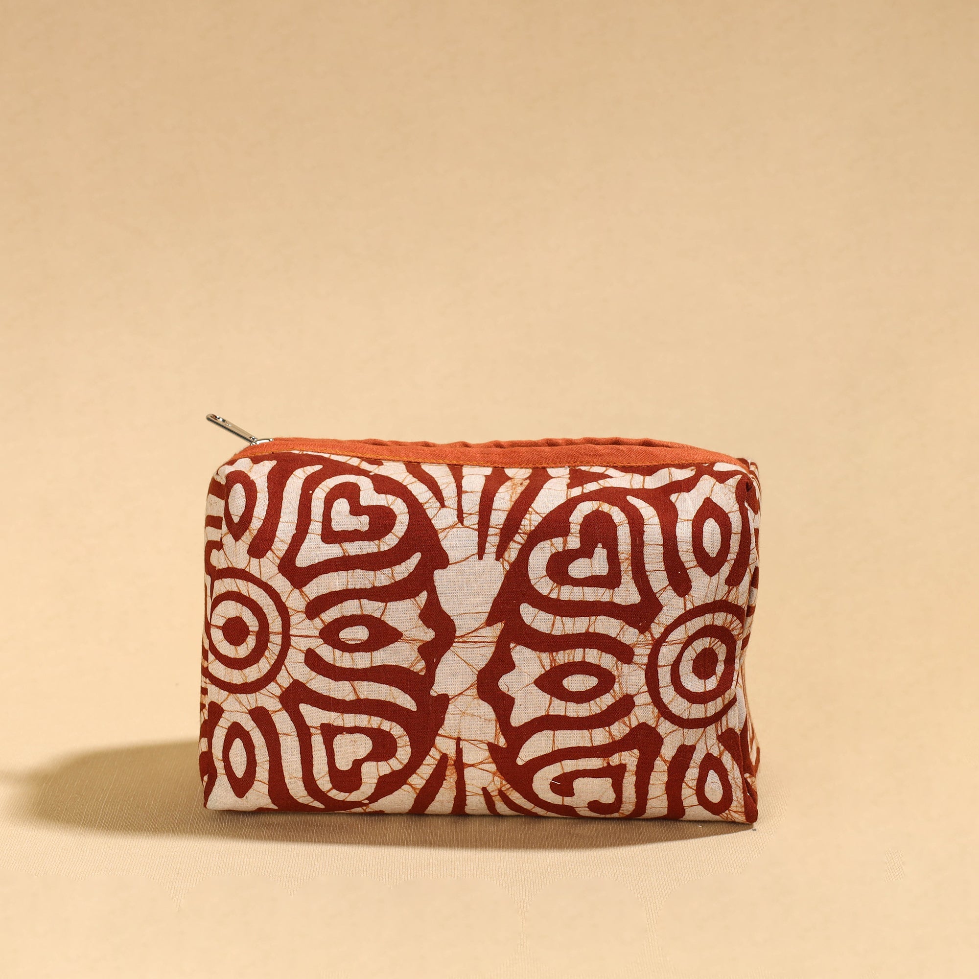 NOORI BAZAR Brown - Hand Batik Printed Cotton Toiletry Pouch 04 - view 2