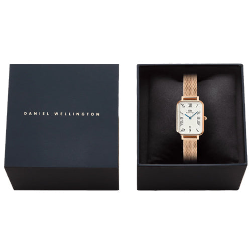Daniel Wellington Quadro Melrose Roman Numerals Date White Dial Women 20*26mm DW00100860 - view 4