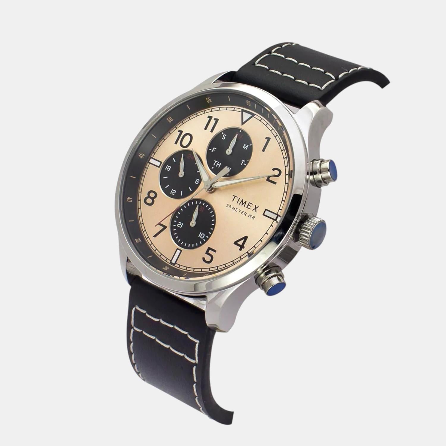 Timex Fashion Men Quartz Copper Dial Multi-Function Leather Watch TWEG23900 - view 2