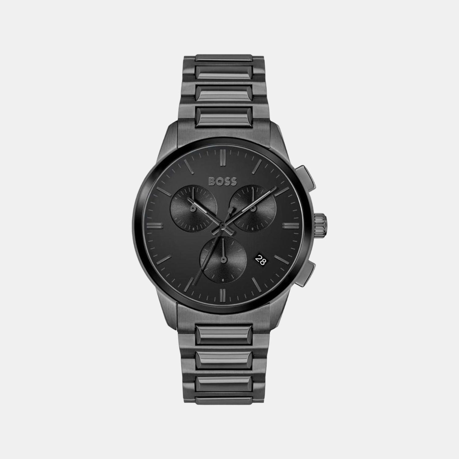 Boss Dapper Men Quartz Black Dial Chronograph Stainless Steel Watch 1513929