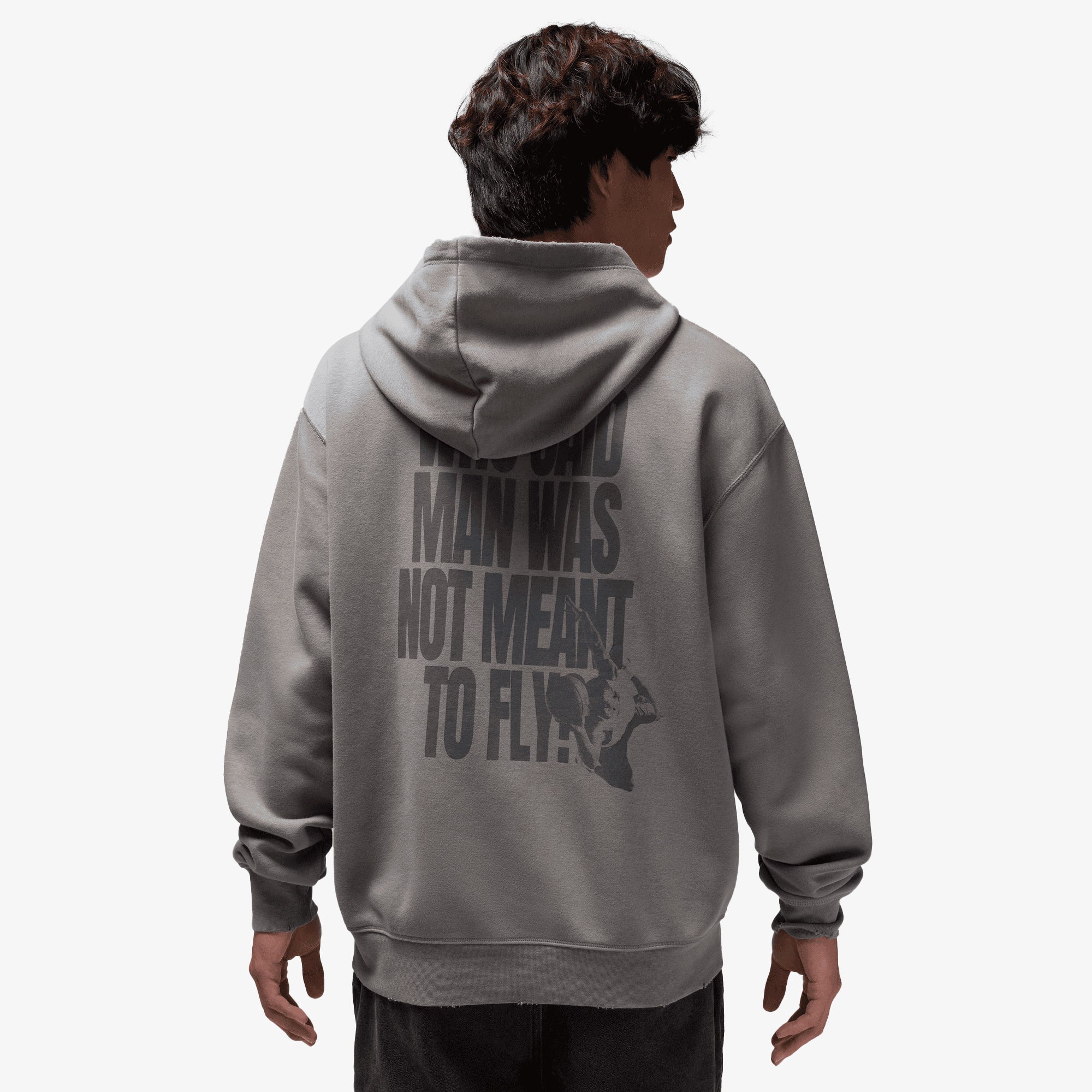 Jordan | Brooklyn Fleece Pullover Hoodie { Flat Pewter/gym Red - view 2