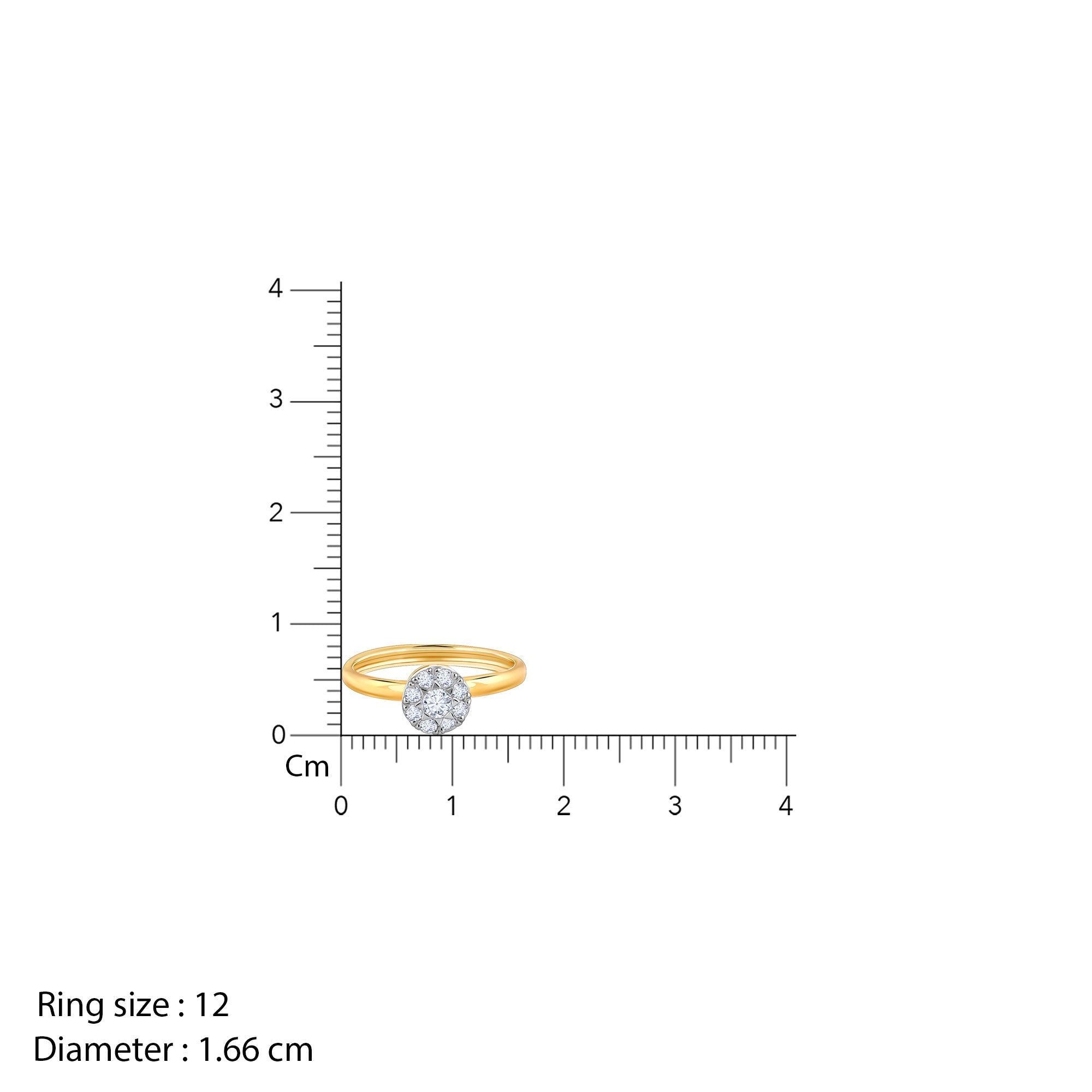 GIVA Jewellery Gold Organic Radiance Diamond Ring - view 4