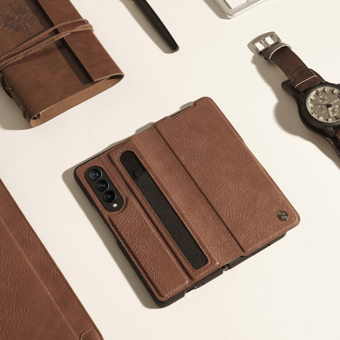 Samsung Nillkin ® Galaxy Z Fold4 Luxury Leather Case With Pen Pocket