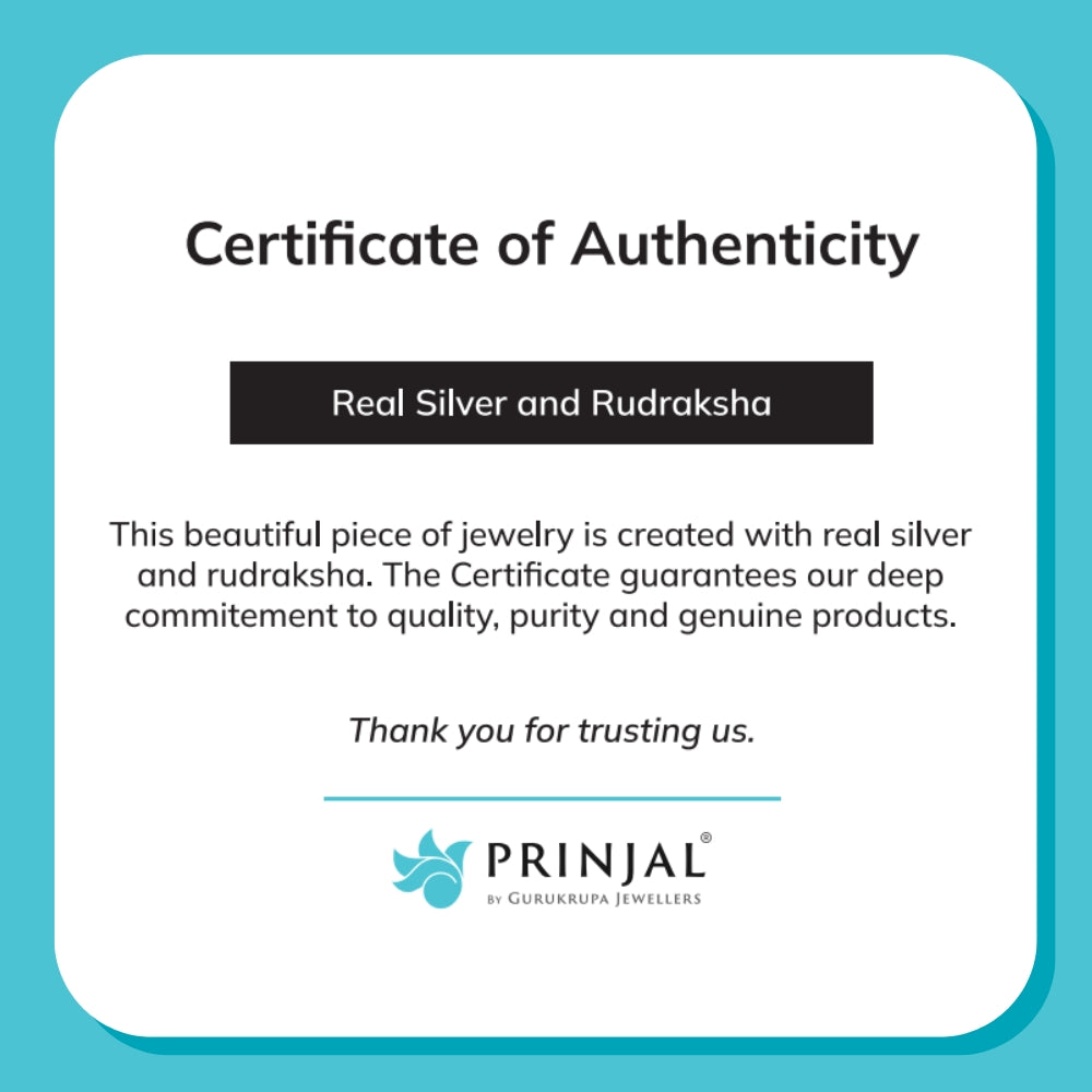 Prinjal Jewellers Rudraksha Silver Shree Tripal Line bracelet - view 8