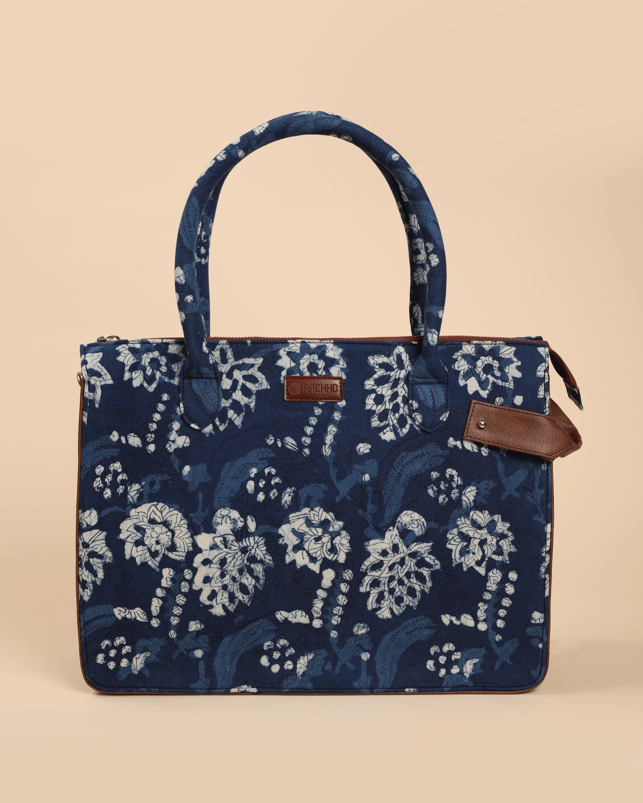 Aachho Tidal Blue Handblock Shoulder Bag