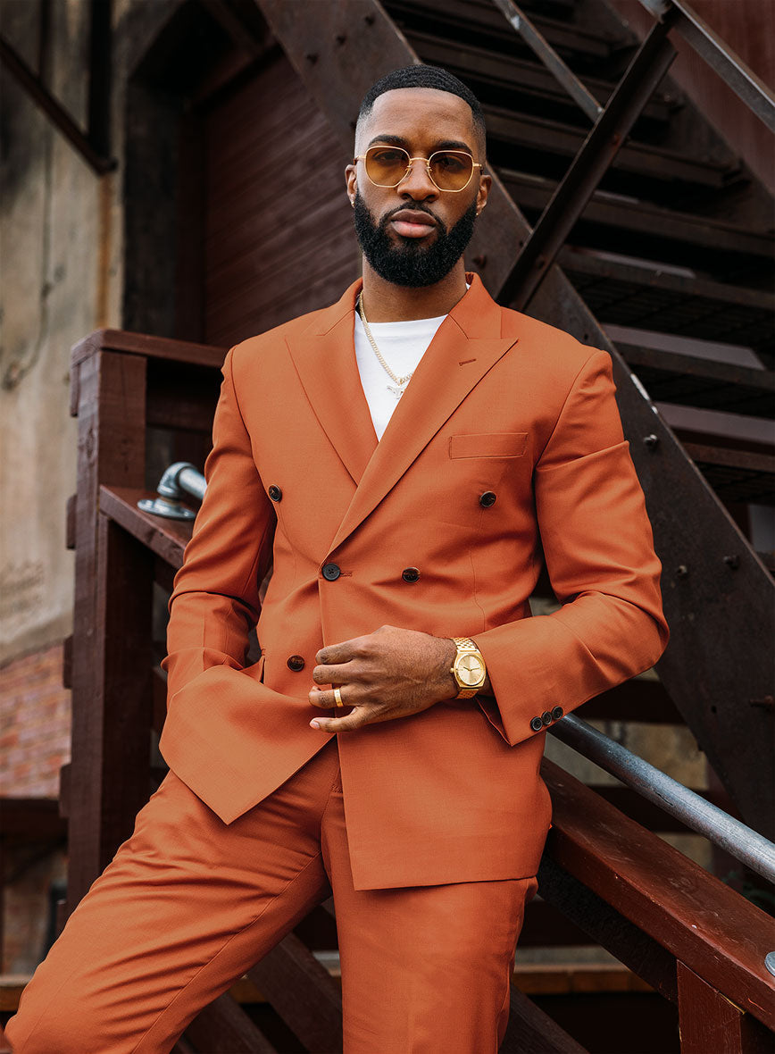 StudioSuits Napolean Runway Orange Wool Double Breasted Suit - view 2