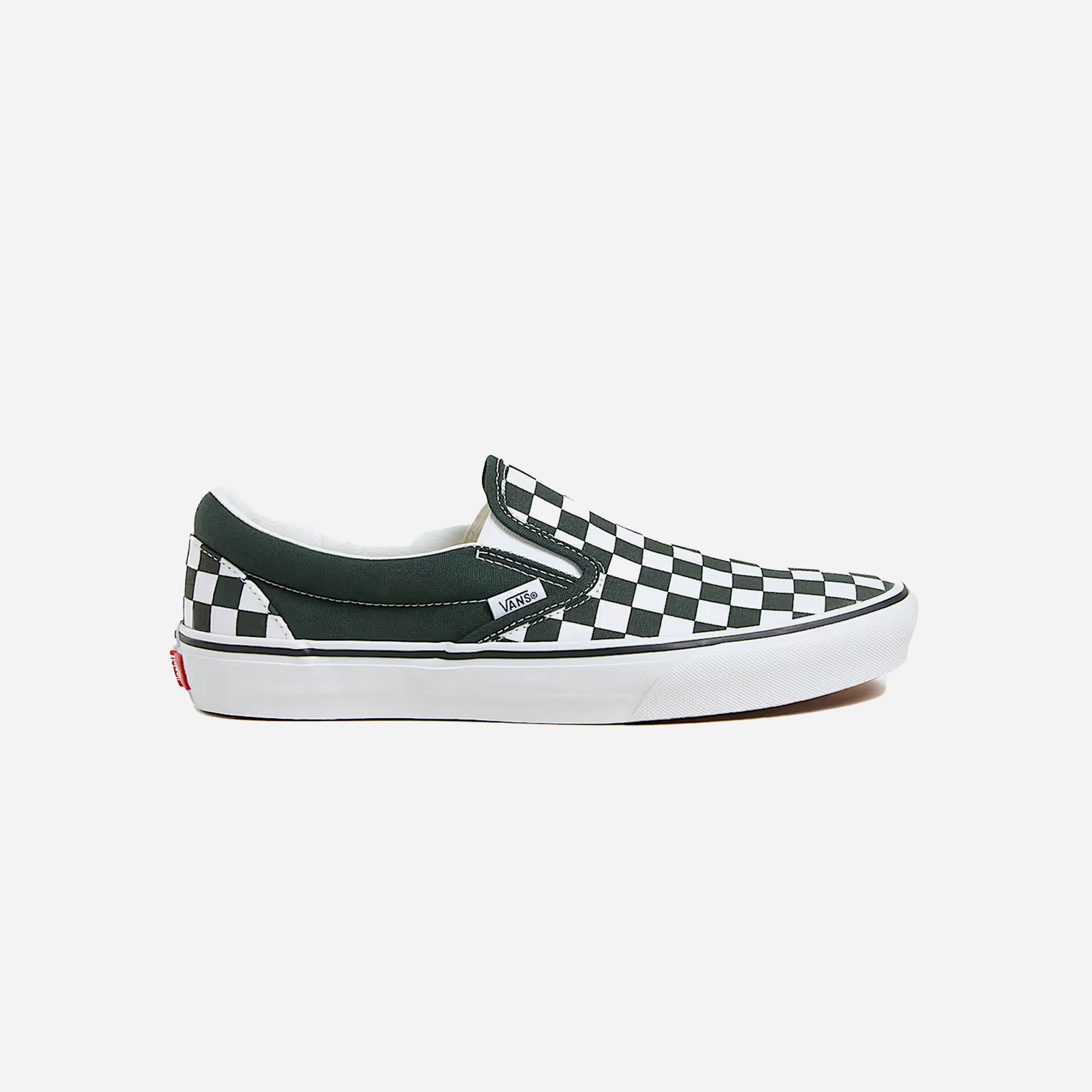Vans Classic Slip-On Checkerboard Shoe Scarab Green / White