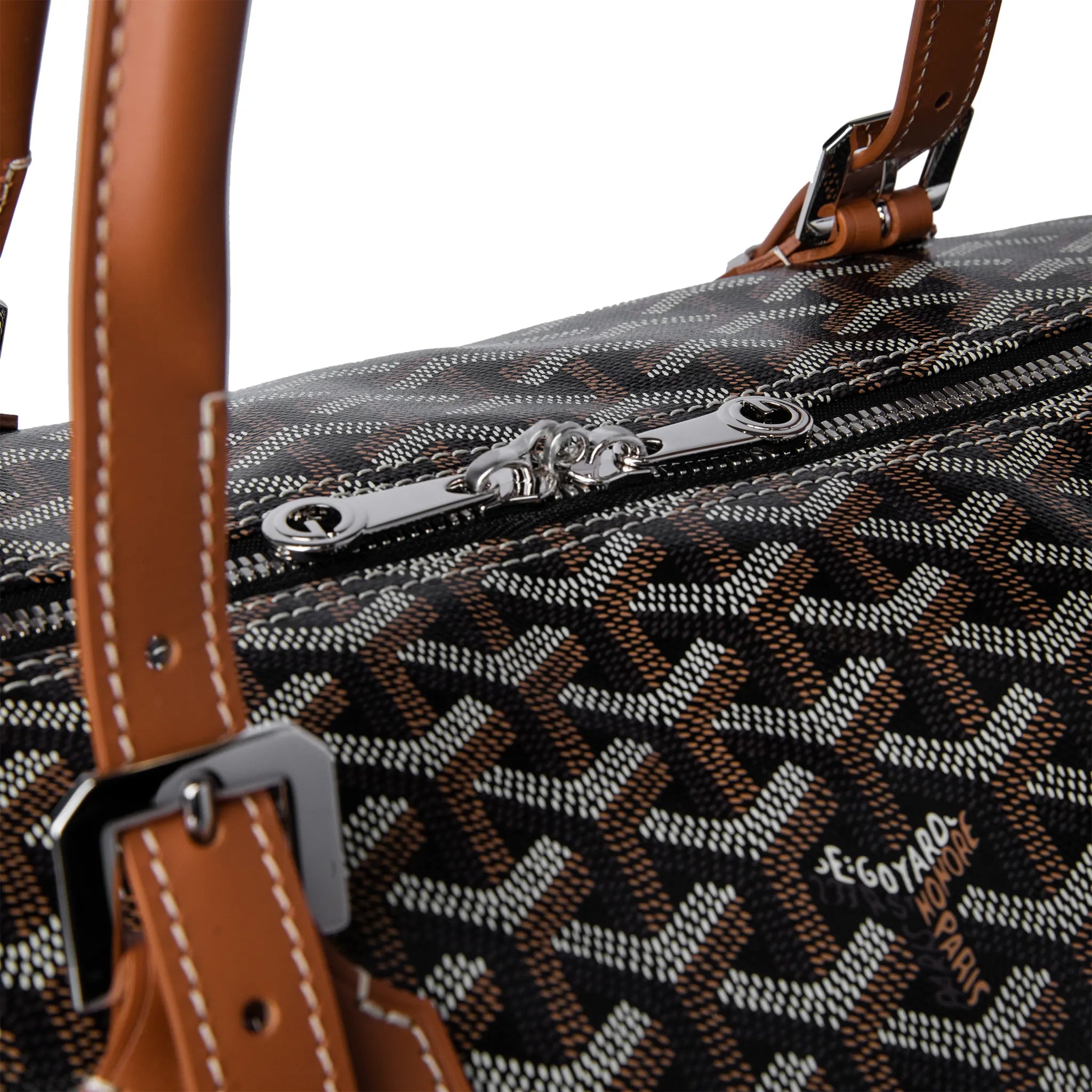 Goyard Boston 50 Black Tan Bag With Strap - view 5