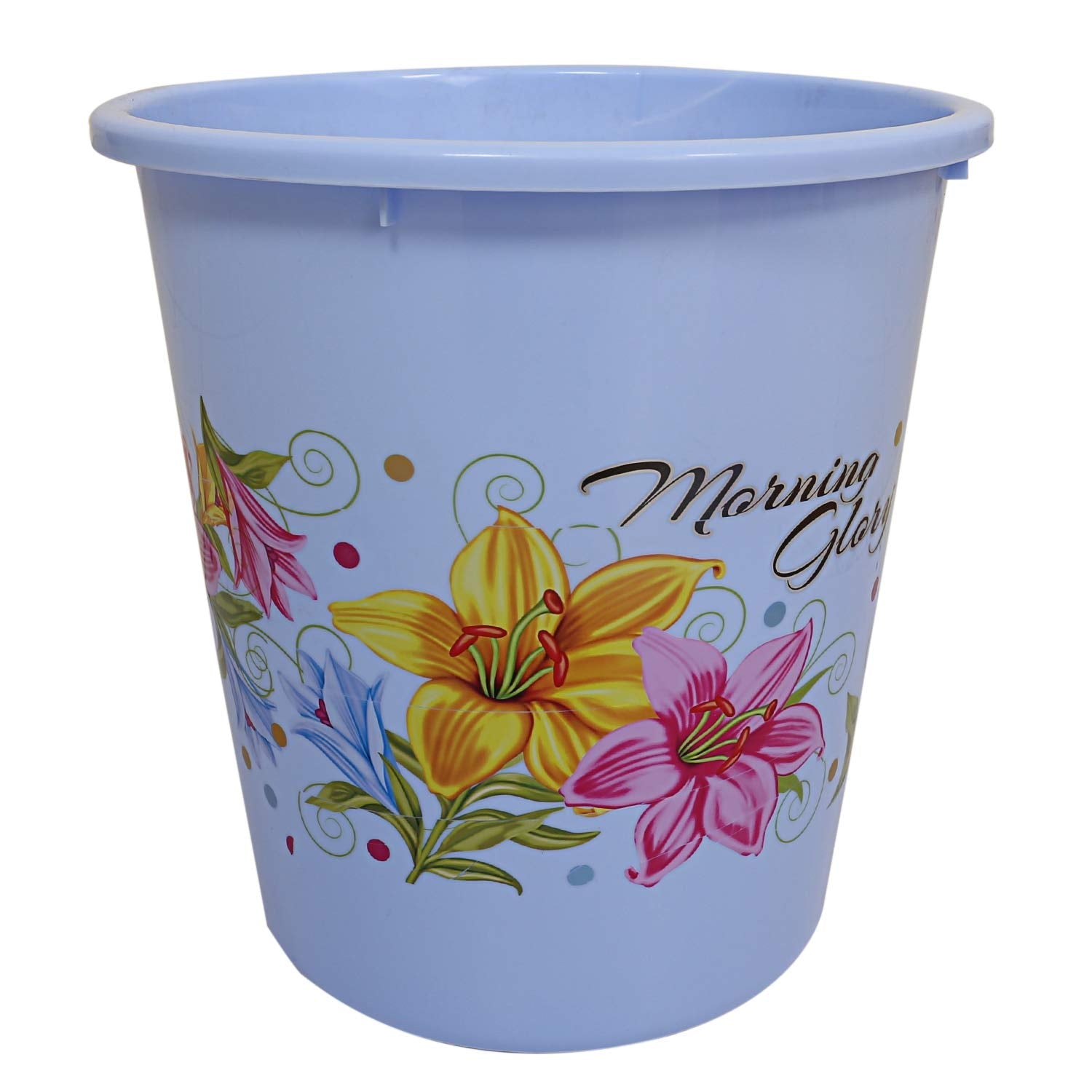 Kuber Industries Floral 4 Piece Plastic Dustbin Set, 10 litres, Blue (CTKTC1879) - view 2