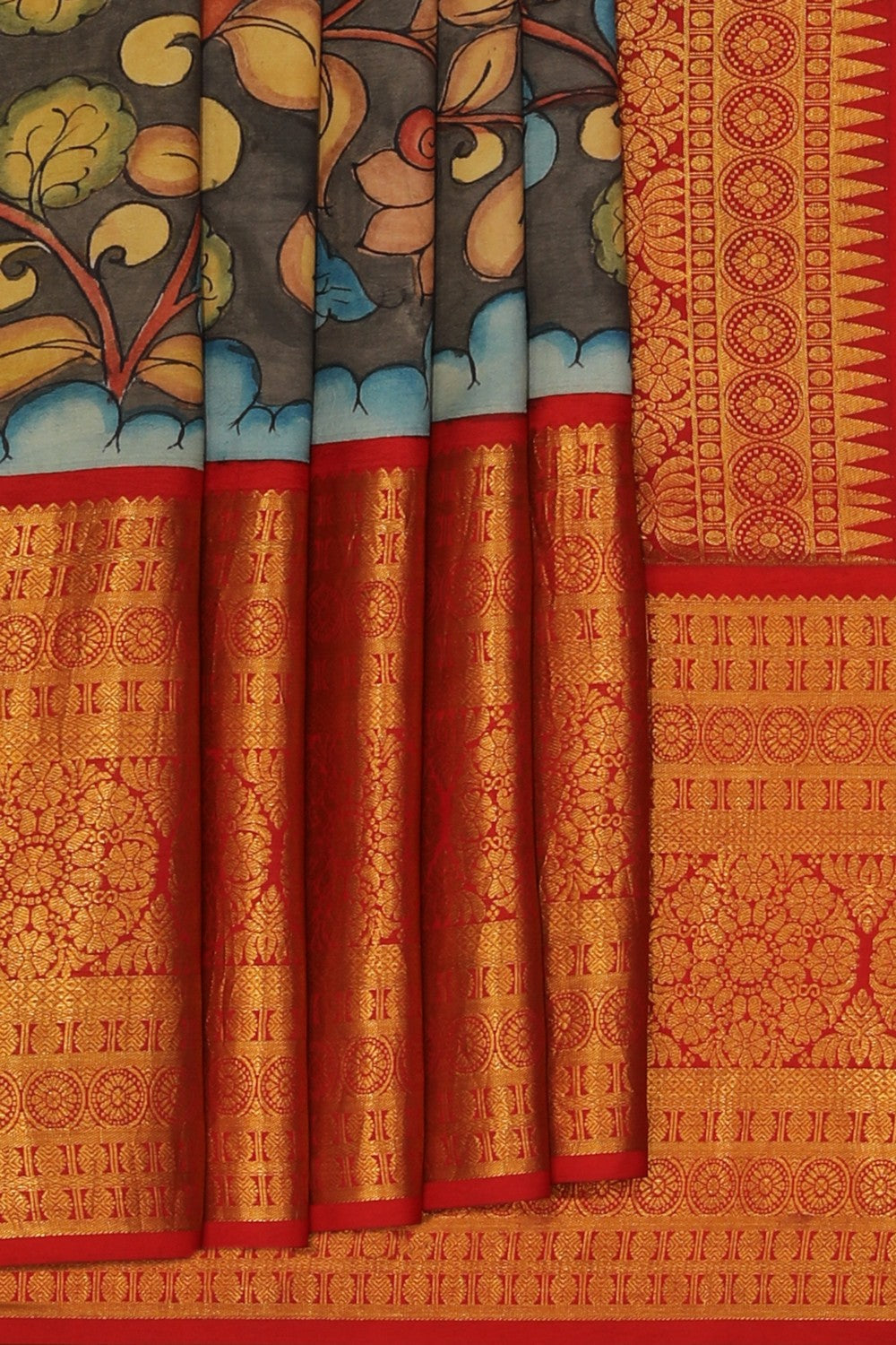 Kalanjali Kalamkari Hand-Painted Silk Saree – Women's