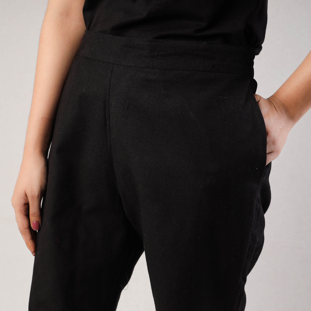 ITOKRI CASUALS Black - Cotton Tapered Casual Pant for Women - view 3
