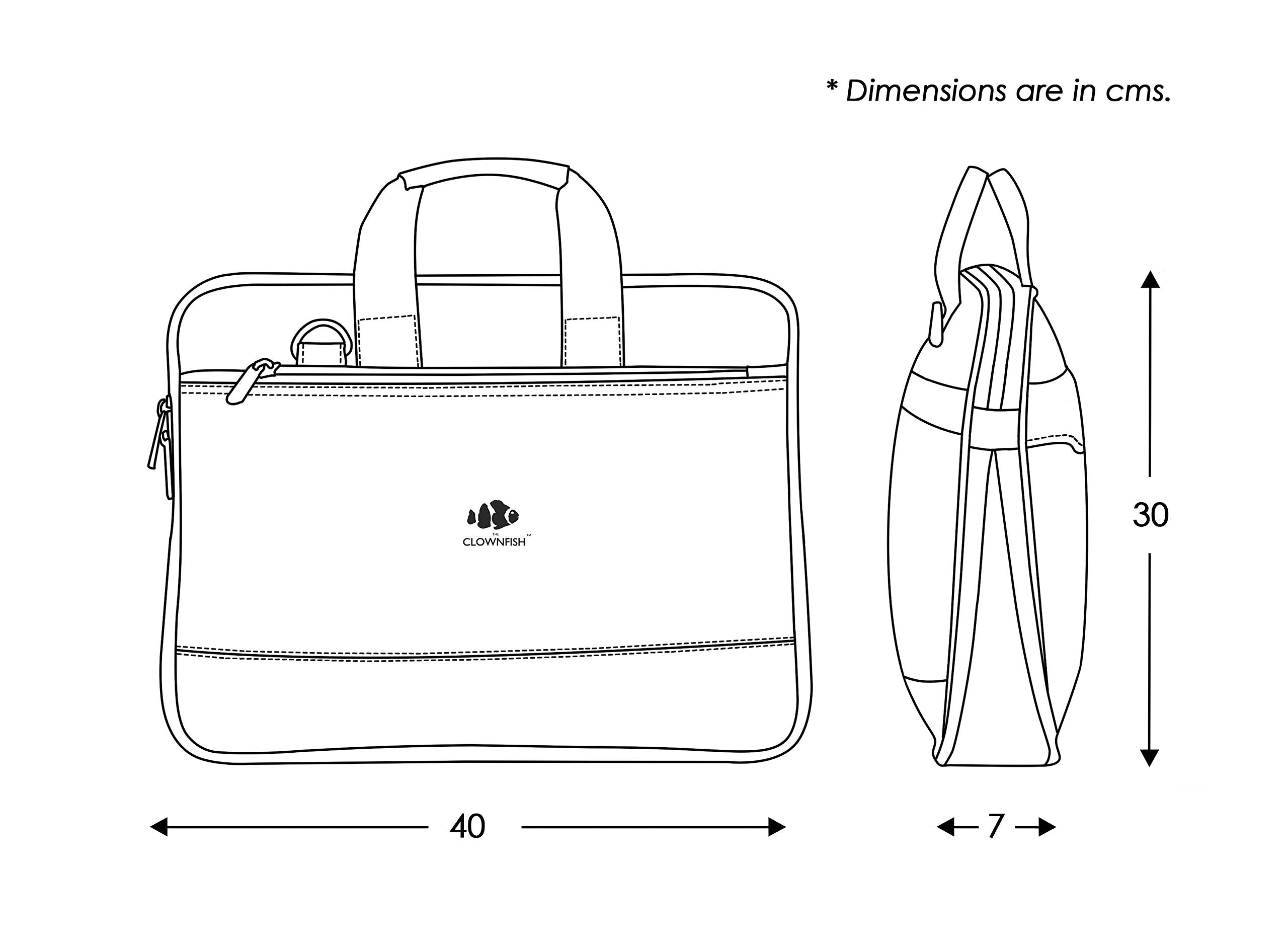 THE CLOWNFISH Vegan Leather 8.4 Liters Briefcase |Slim Expendable Bag| |Mac Air| Up to 14 inch laptop size|Laptop Bag|Macbook|Pro Macbook Air|Slim Bag - view 6