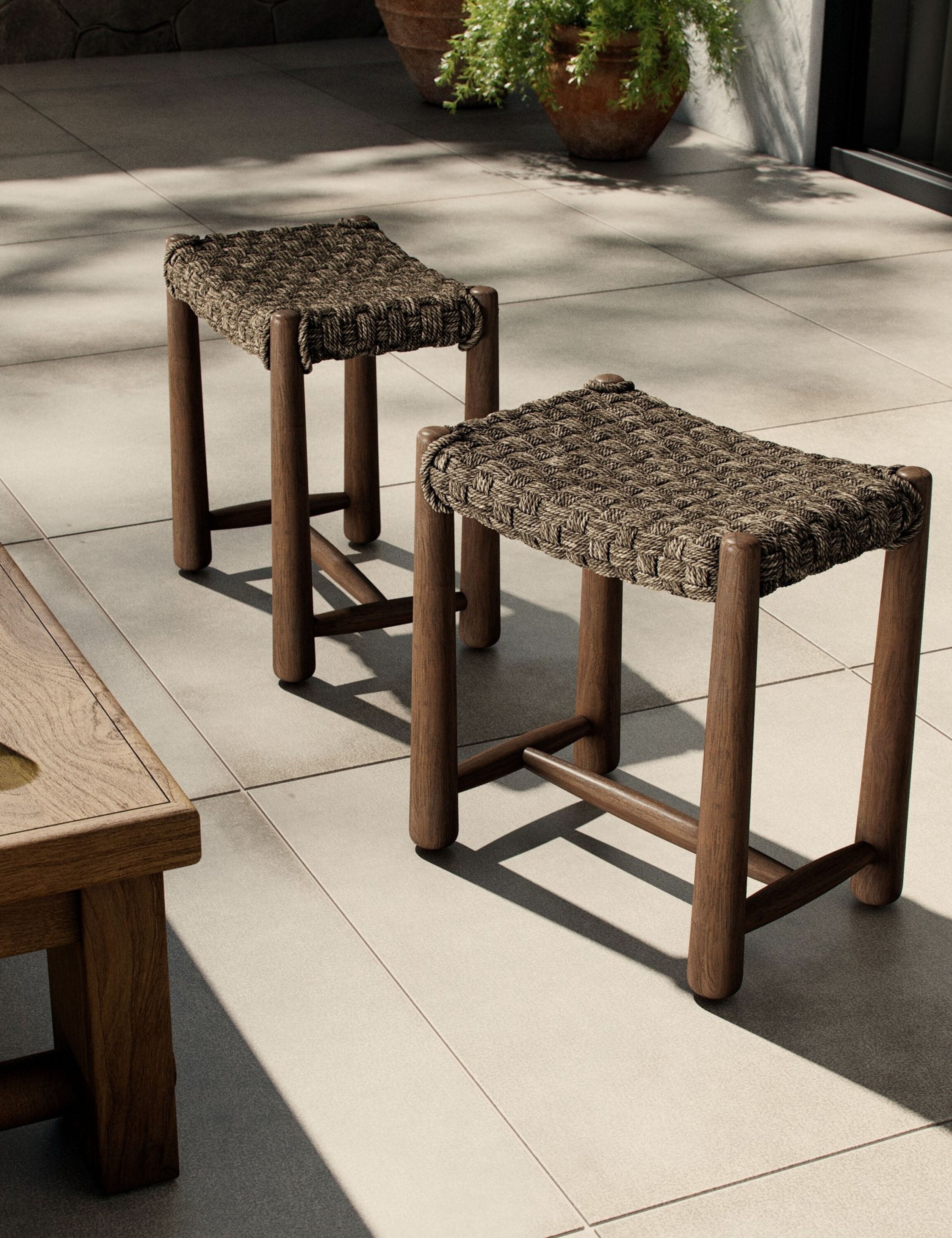 Lulu and Georgia Savio Indoor / Outdoor Stool by Amber Lewis x Four Hands - view 3