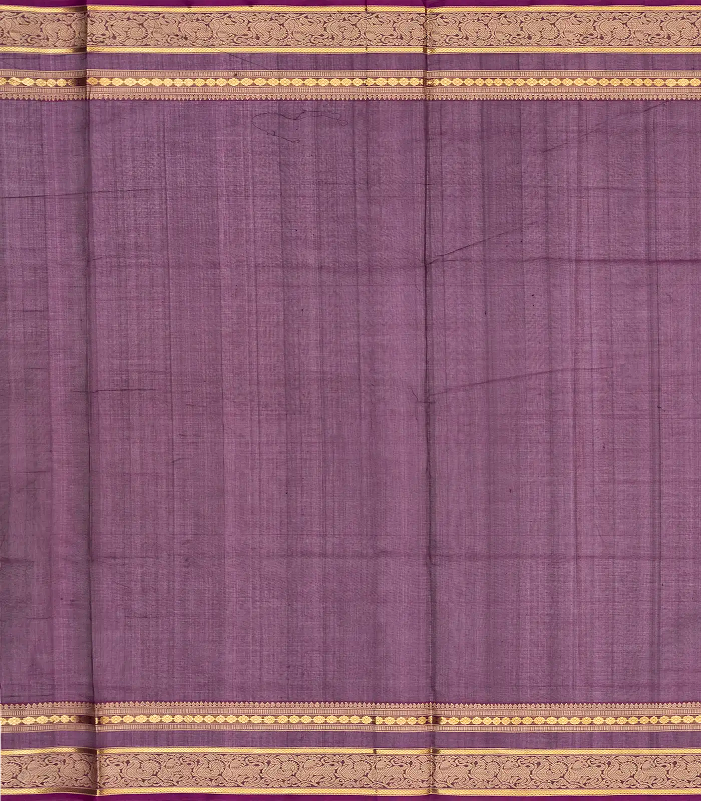 RmKV Burgundy Handloom Silk Cotton Saree With Zari Checks - view 4