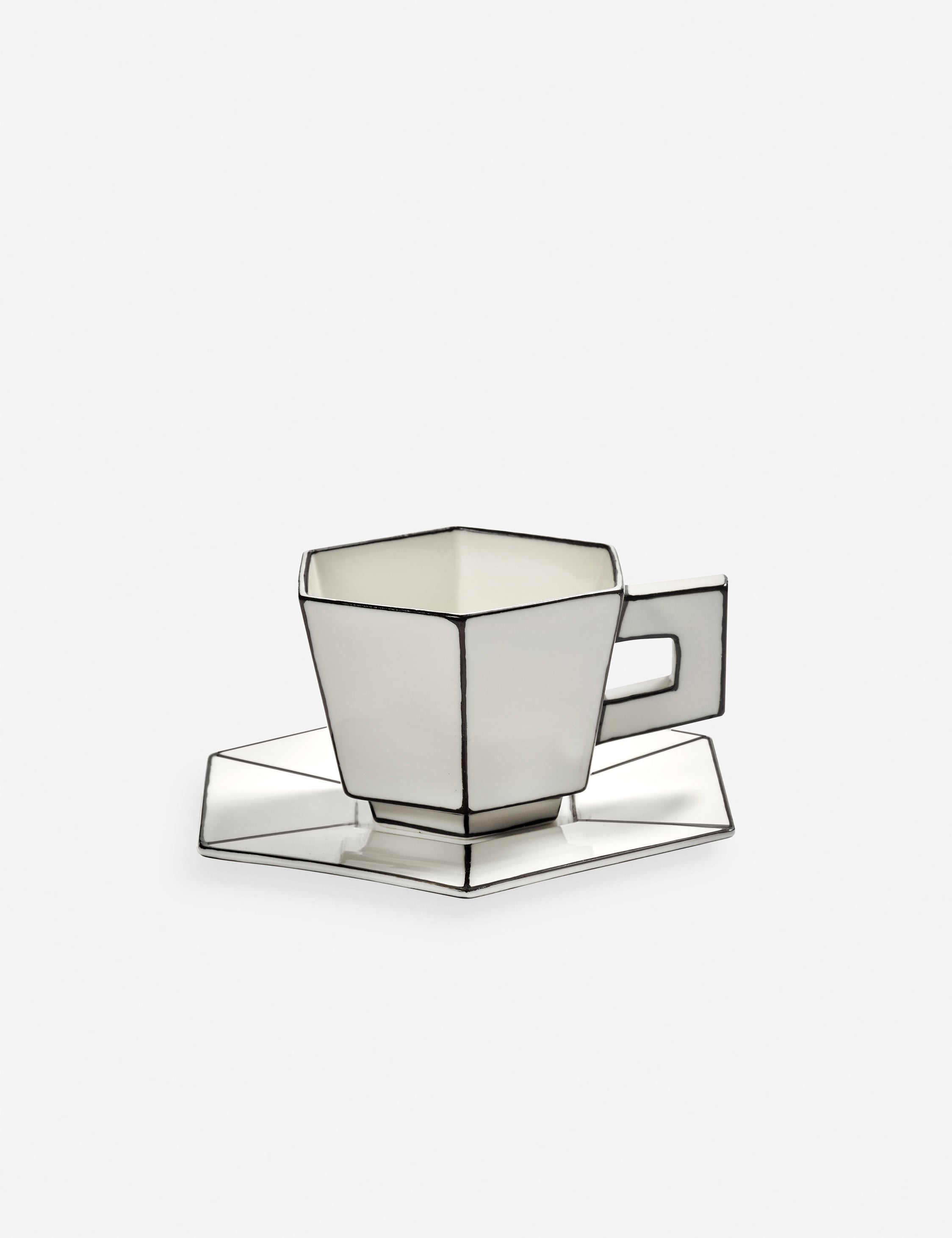 Lulu and Georgia Carte Blanche Cappuccino Cup and Saucer by Annebet Philips x Serax
