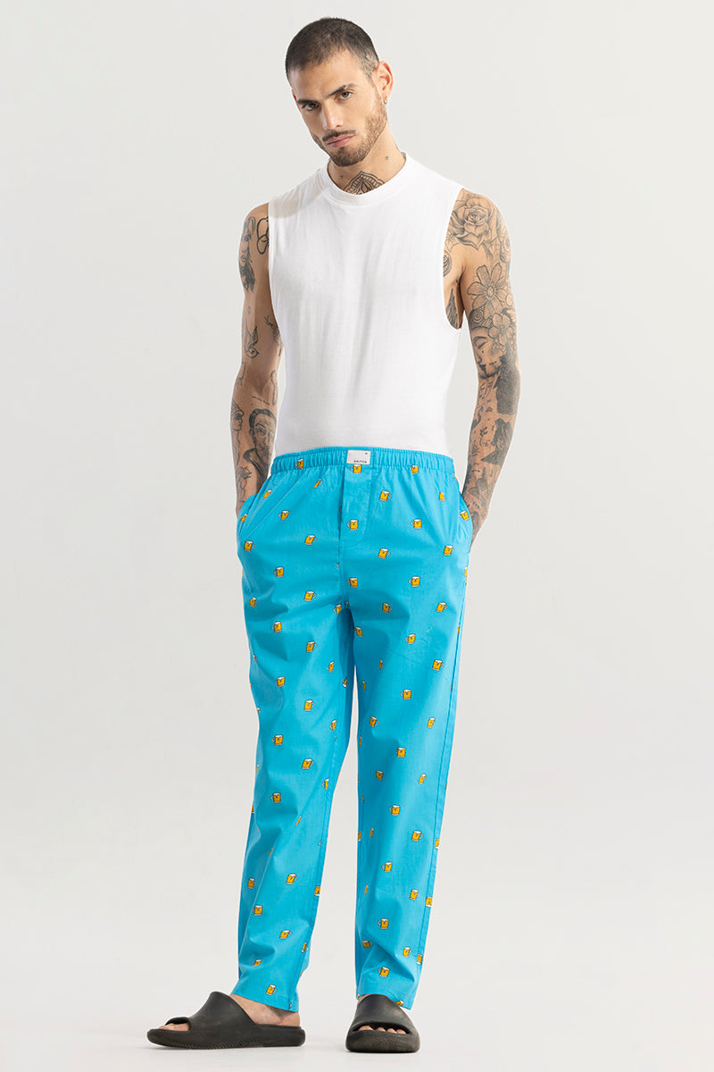 SNITCH Beer Print Blue Pyjama