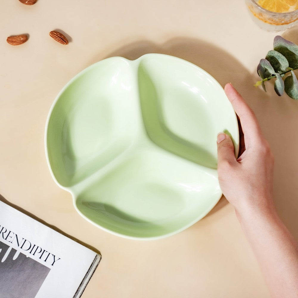 Nestasia Ceramic Round Section Plate Green - view 2