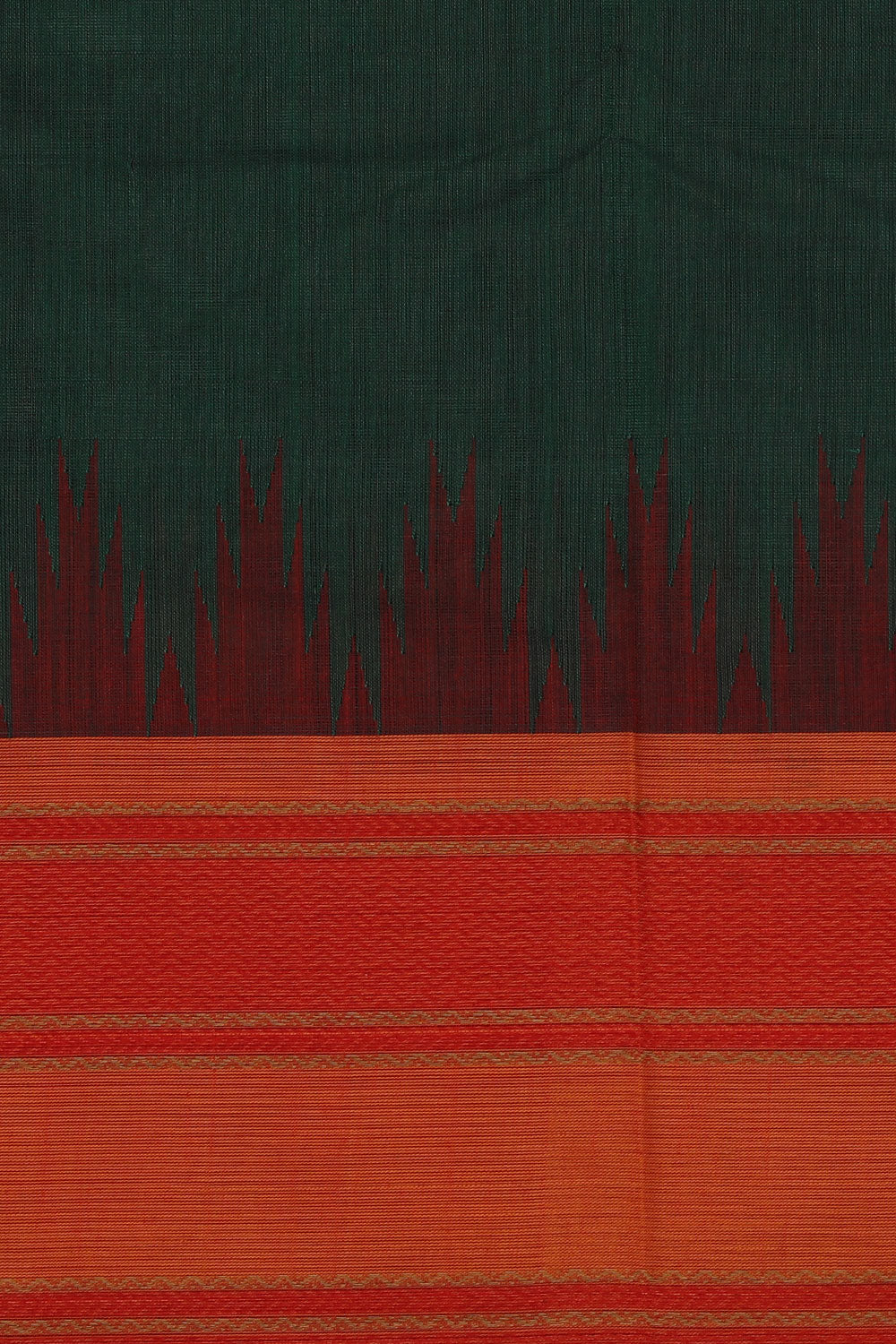 Kalanjali Kanchi Cotton Leaf Green Saree – Women's - view 2