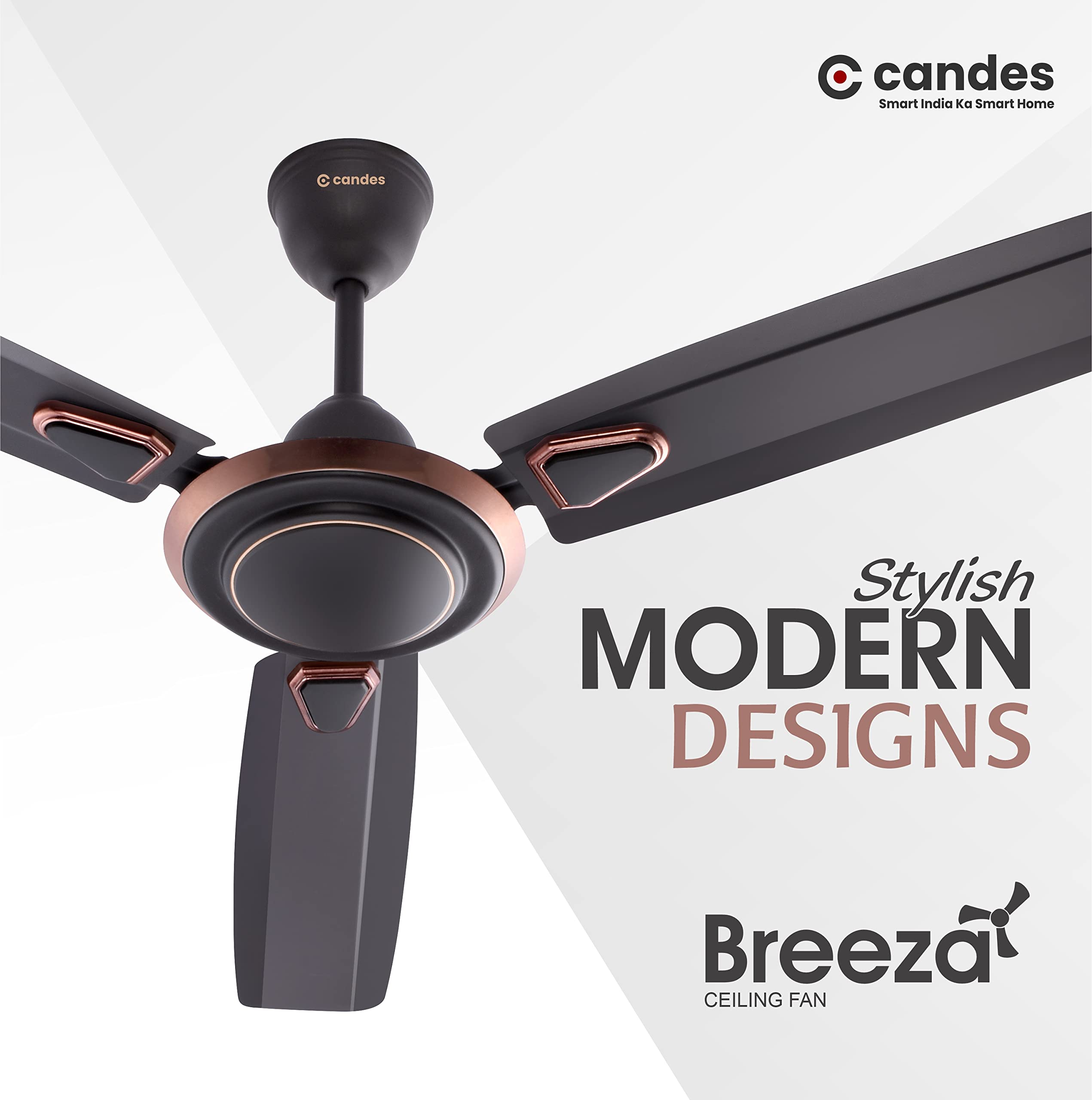 Candes Breeza 1200mm/48 inch High Speed Anti dust Decorative 5 Star Rated Ceiling Fan 400 RPM with 2 Yrs Warranty (Pack of 1,Coffee Brown) (Coffee Bro - view 4
