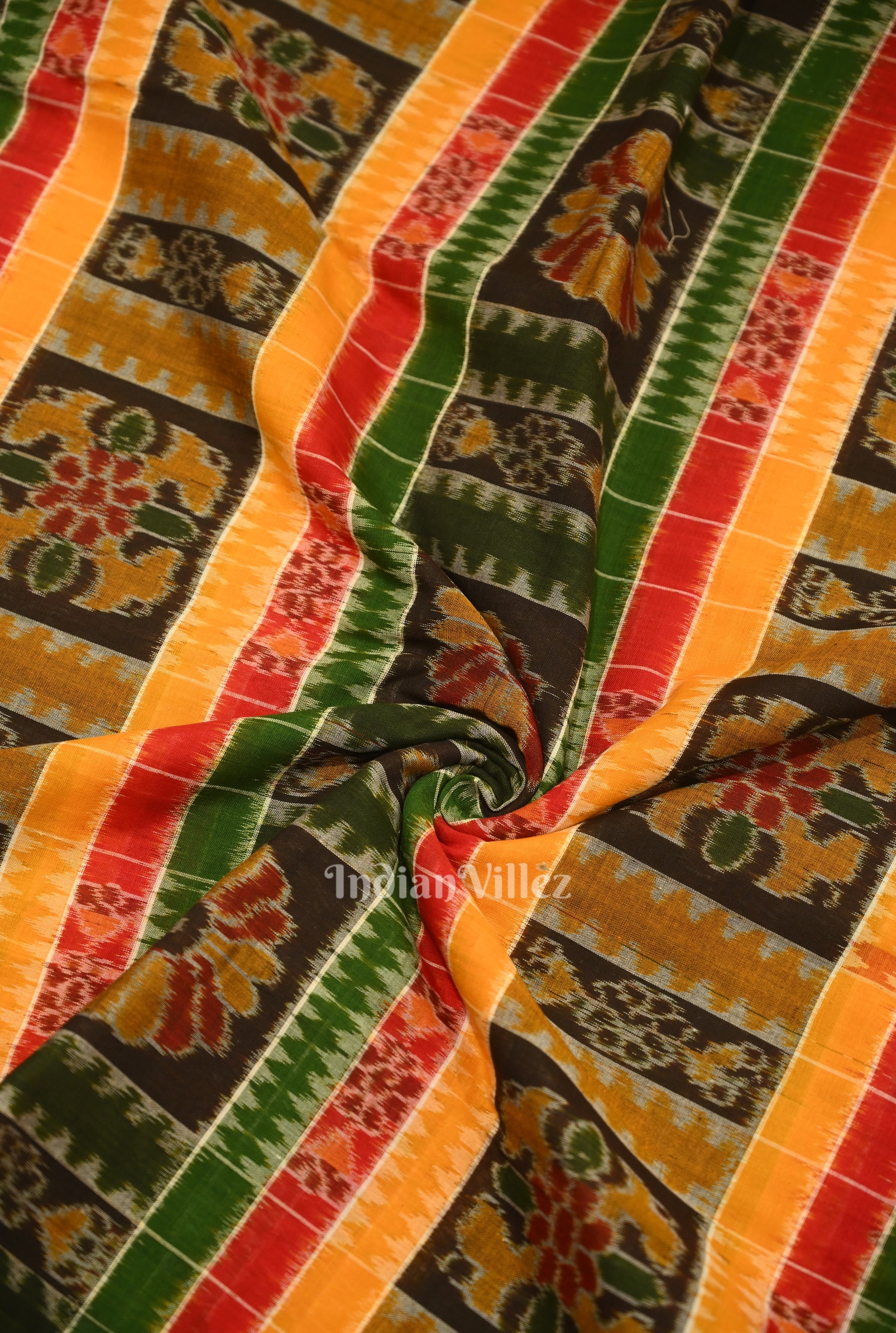 IndianVillèz Multicolored Utkal Laxmi Sambalpuri Cotton Fabric