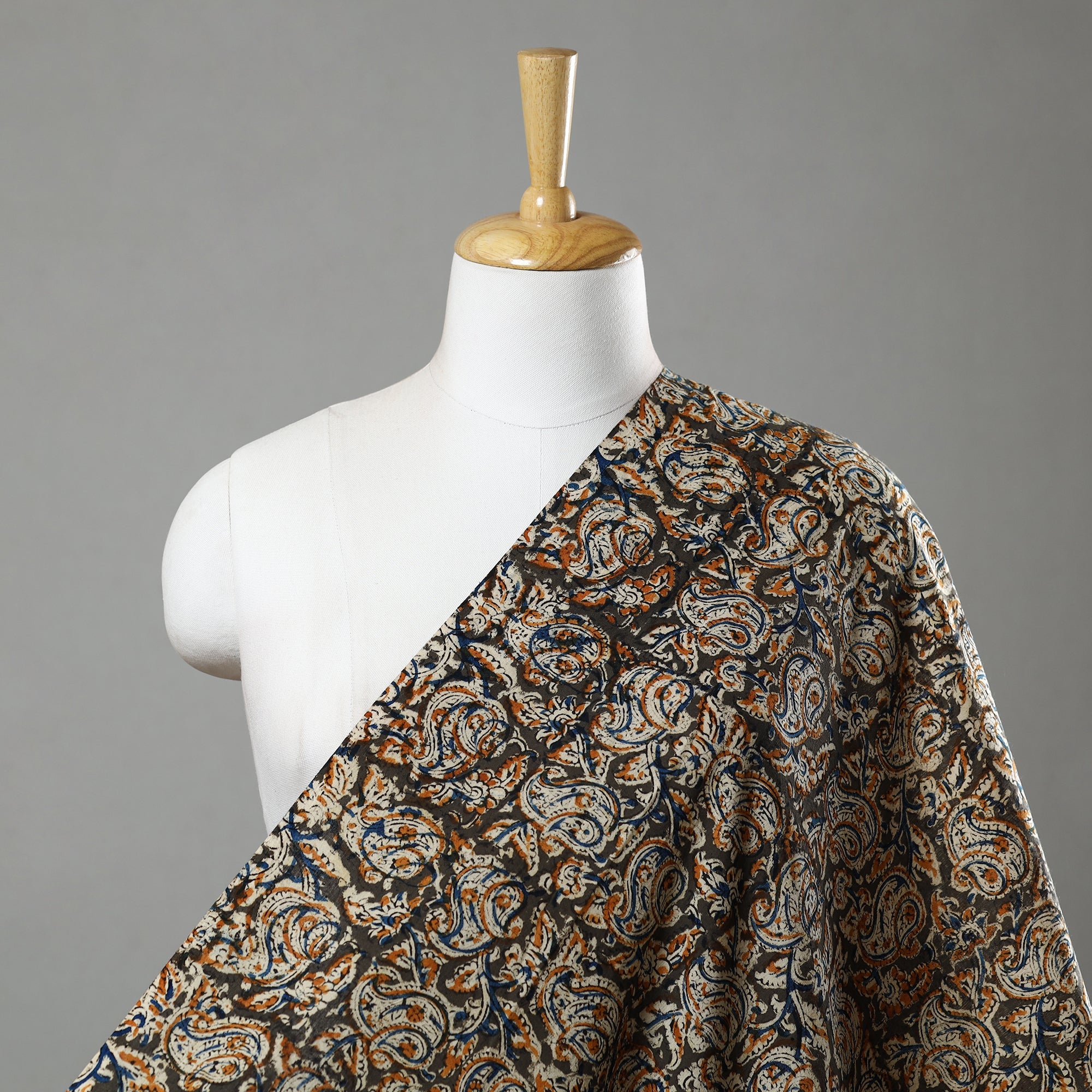 SOUTH KARGHA Brown - Pedana Kalamkari Block Printed Cotton Fabric 22