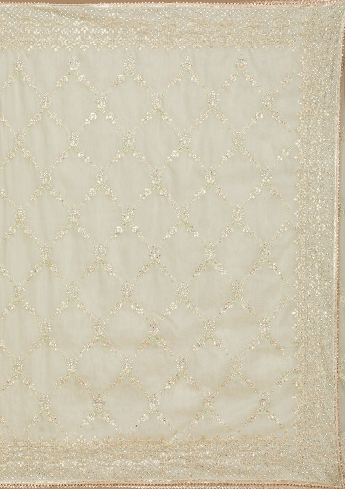 Koskii Pista Green Gotapatti Tissue Saree – Women's - view 8
