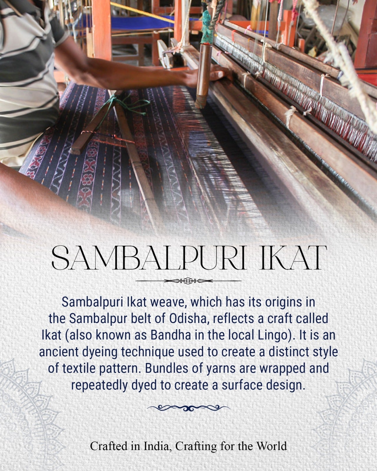 IndianVillèz Orange Green Laxmi Pada Jhoti Design Sambalpuri Ikat Bomkai Silk Saree - view 5