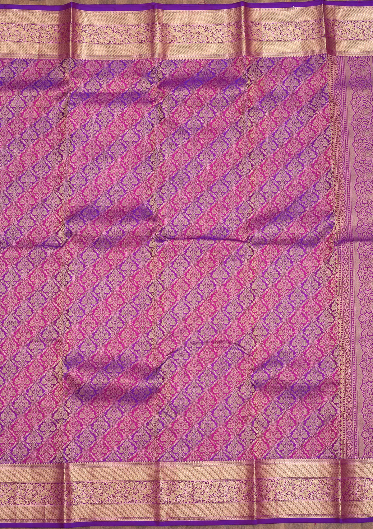Koskii Purple Zariwork Pure Silk Saree – Women's - view 6