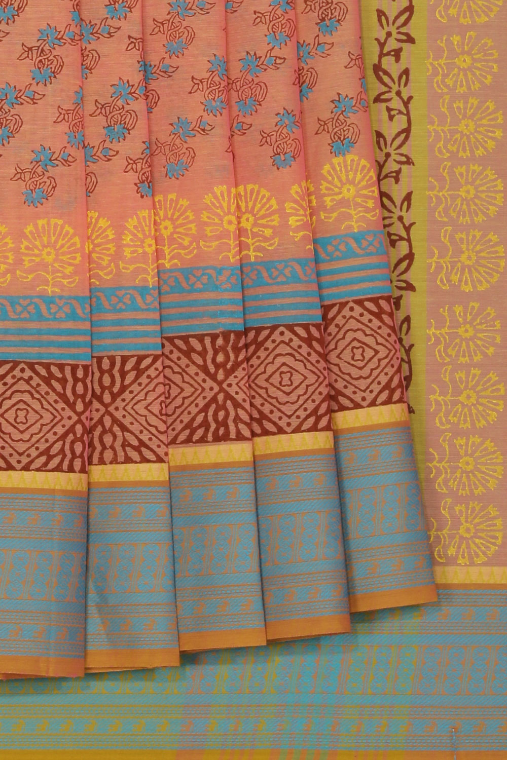 Kalanjali Ethnics Hand block printed cotton saree - view 2