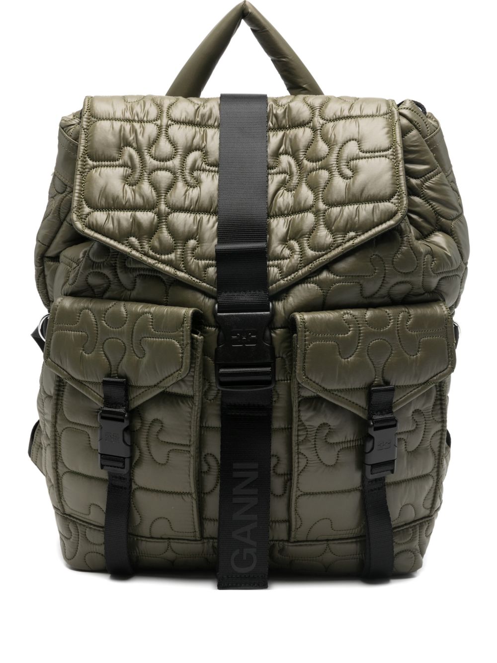 Ganni Quilted Flap-Pocket Backpack – 100% Recycled Polyamide