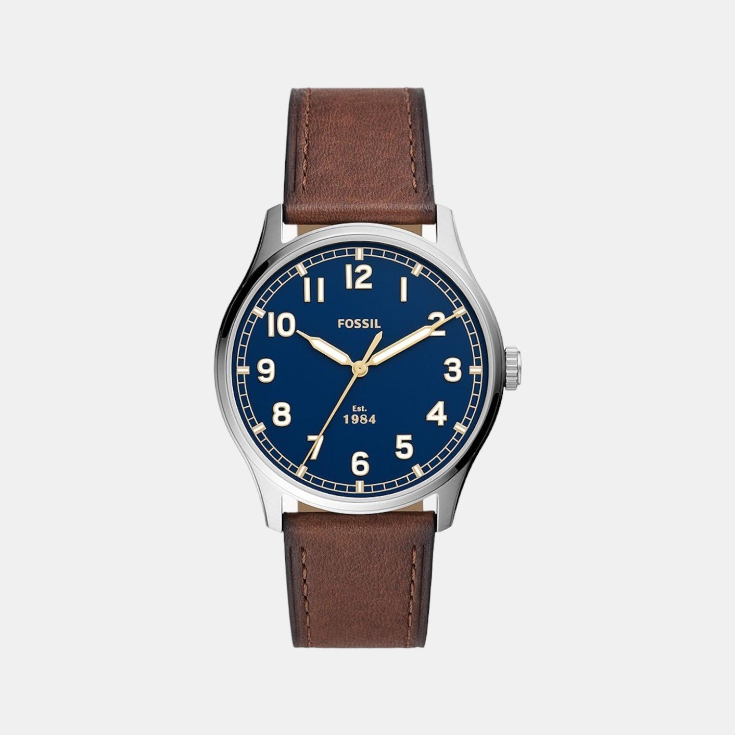 Fossil Dayliner Men Quartz Blue Dial Analog Leather Watch FS5923