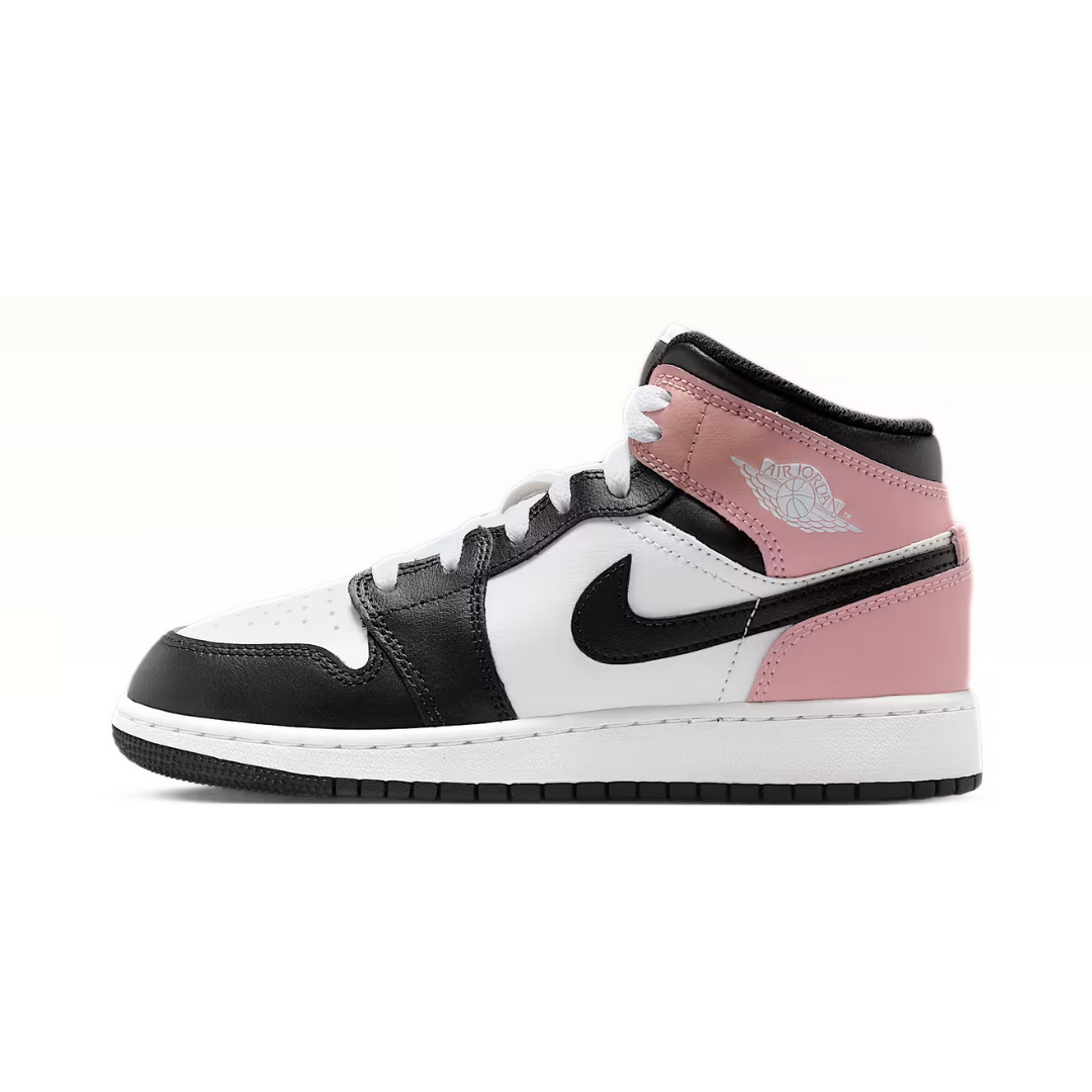 Nike Air Jordan Jordan 1 Mid White Rust Pink Black (GS)