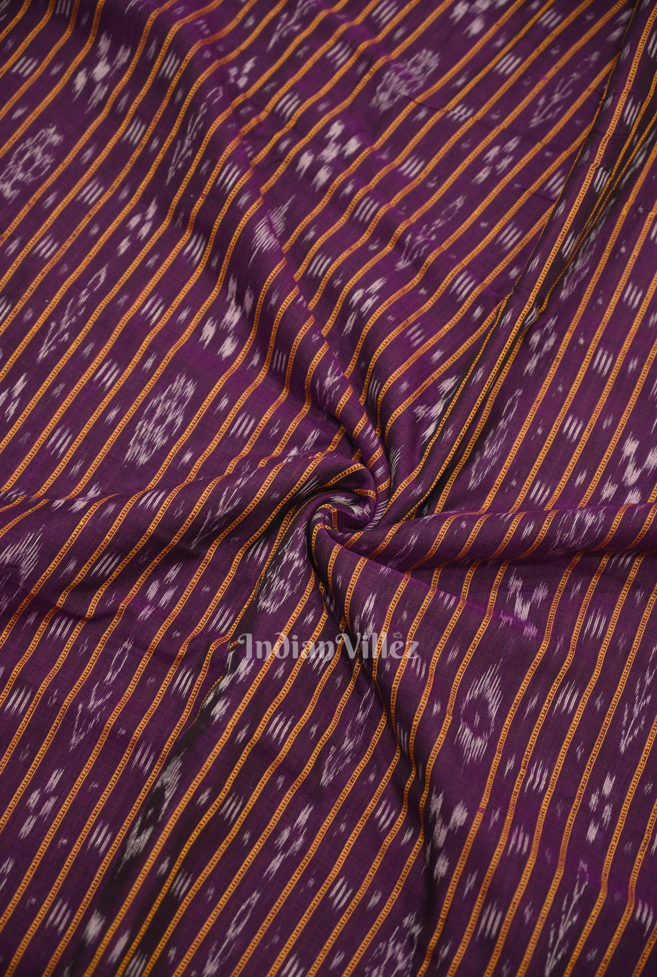 IndianVillèz Purple Sambalpuri Odisha Ikat Cotton Fabric