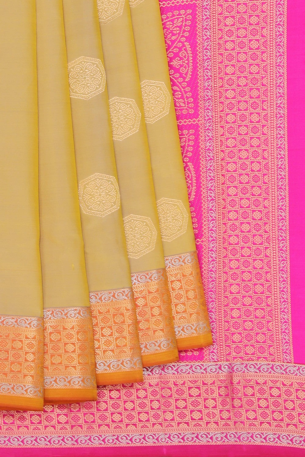 Kalanjali Dark Cream Silk Saree – Women's