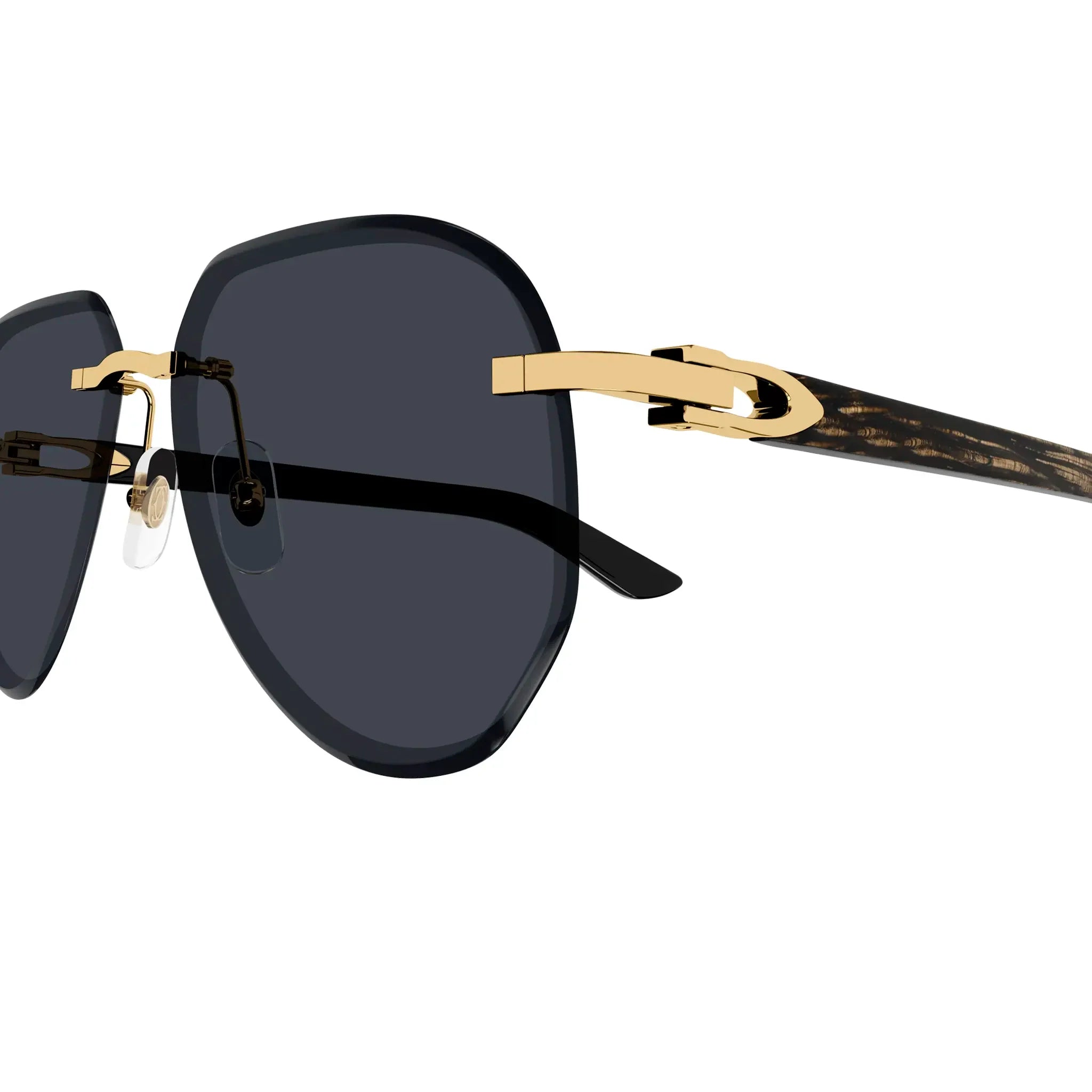 Cartier Eyewear CT0440S-001 Gold Grey Rimless Sunglasses - view 4