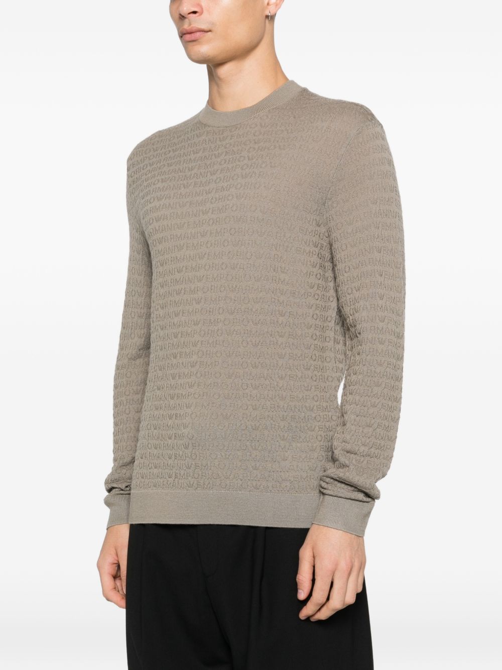 Emporio Armani Wool crewneck sweater – 100% Virgin Wool - view 2