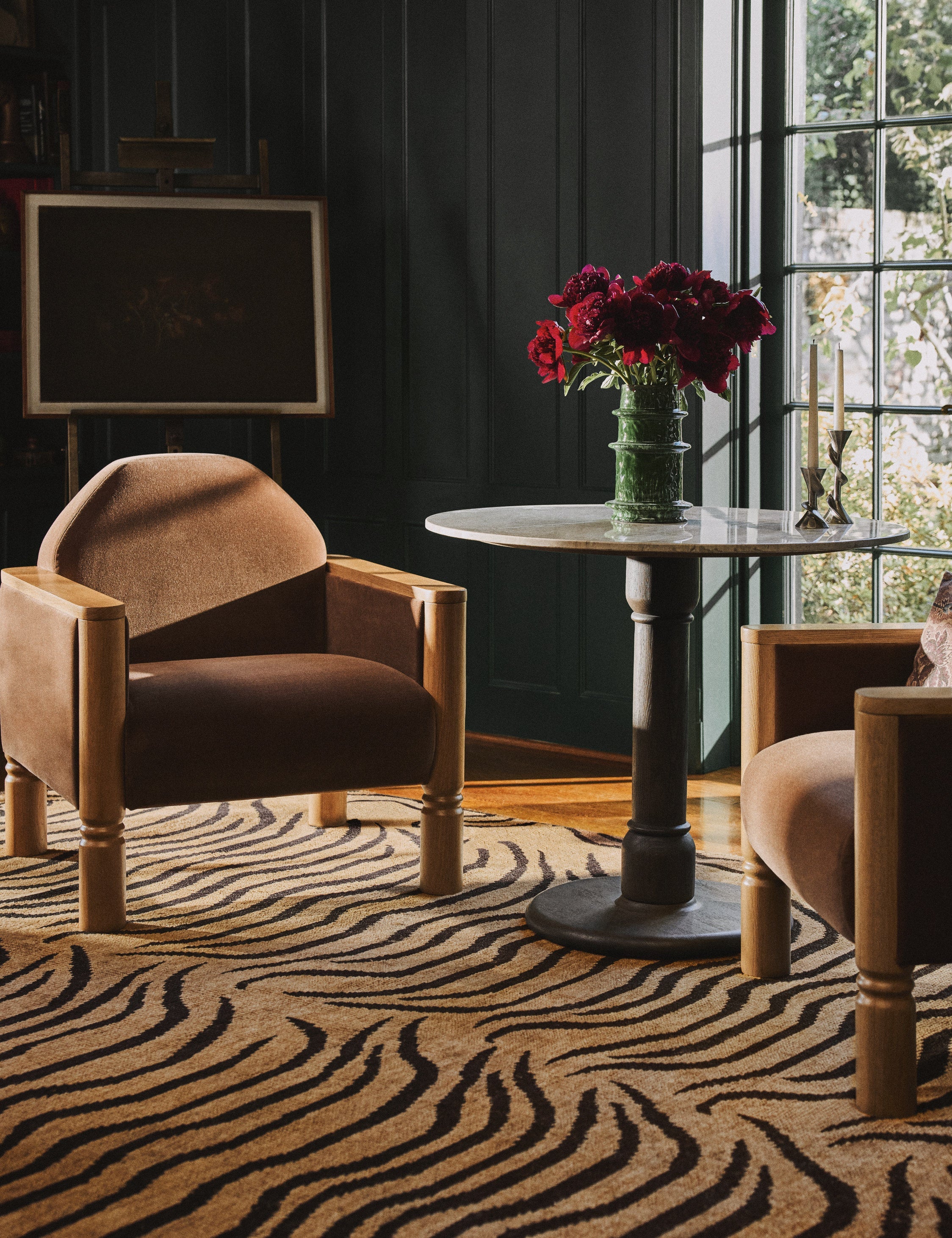 Lulu and Georgia Dorsey Accent Chair – Walnut Faux Mohair - view 2