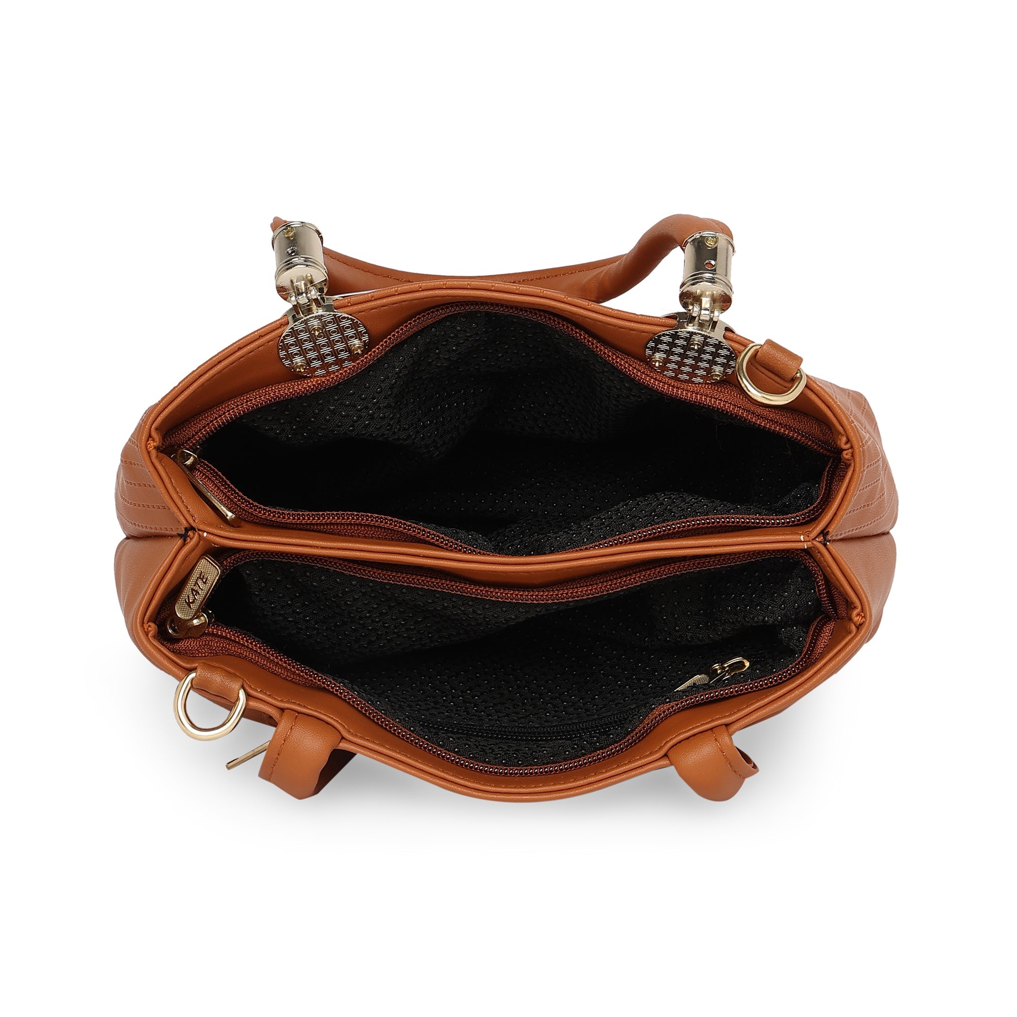 Peachmode Seller Brown Women Vegan Leather Handbag With Belt - view 7