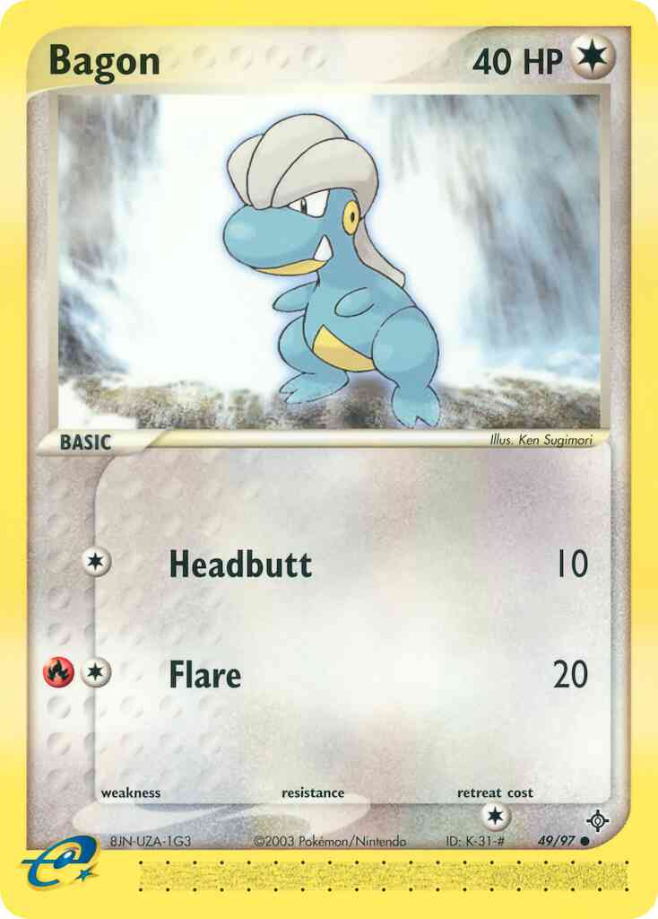 Common ex3-49 non-holo – Pokémon Bagon - 49/97 - Common [ex3-49] [Non-Holo]