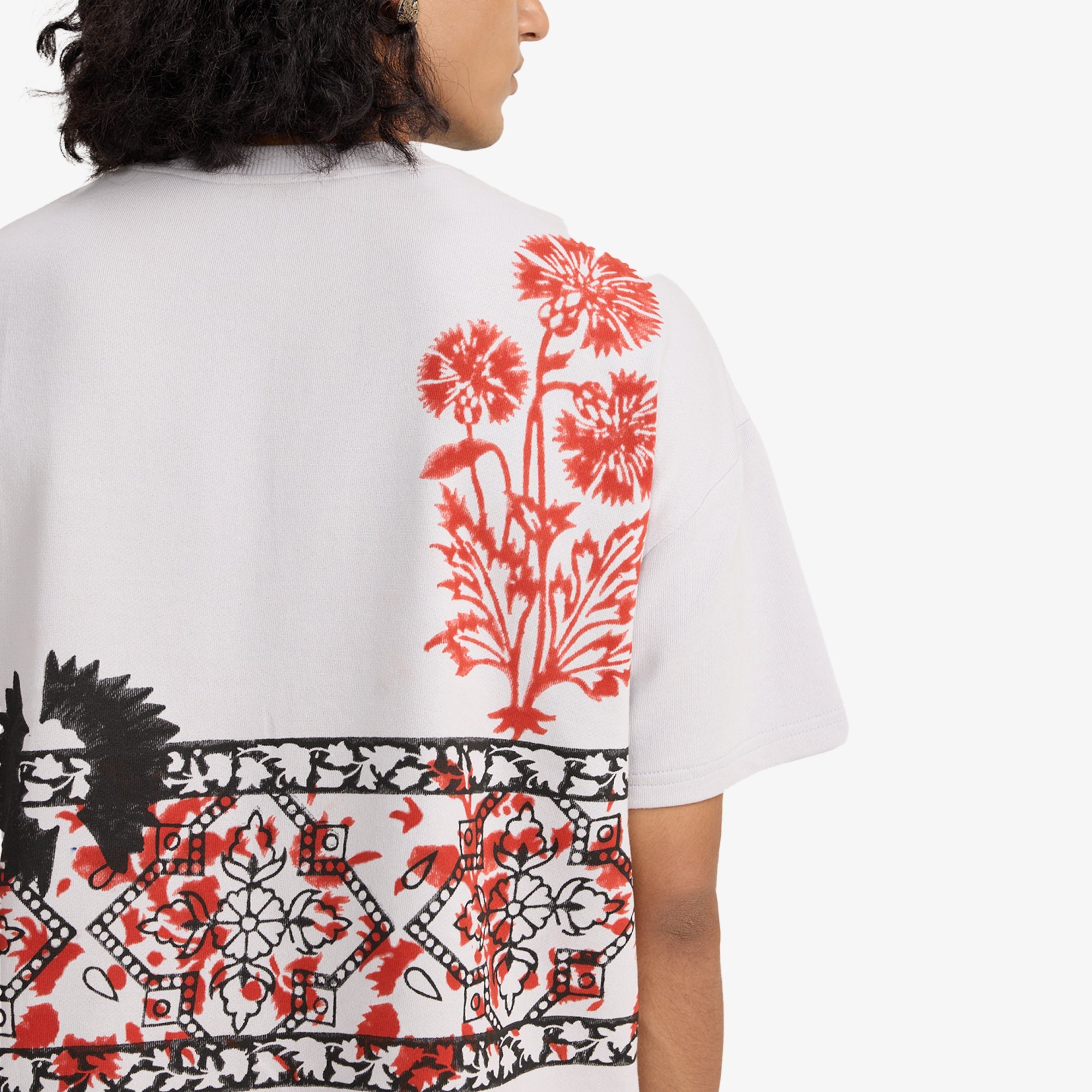 F A R A K | Grey Block Printed T-shirt { Grey/grey - view 6