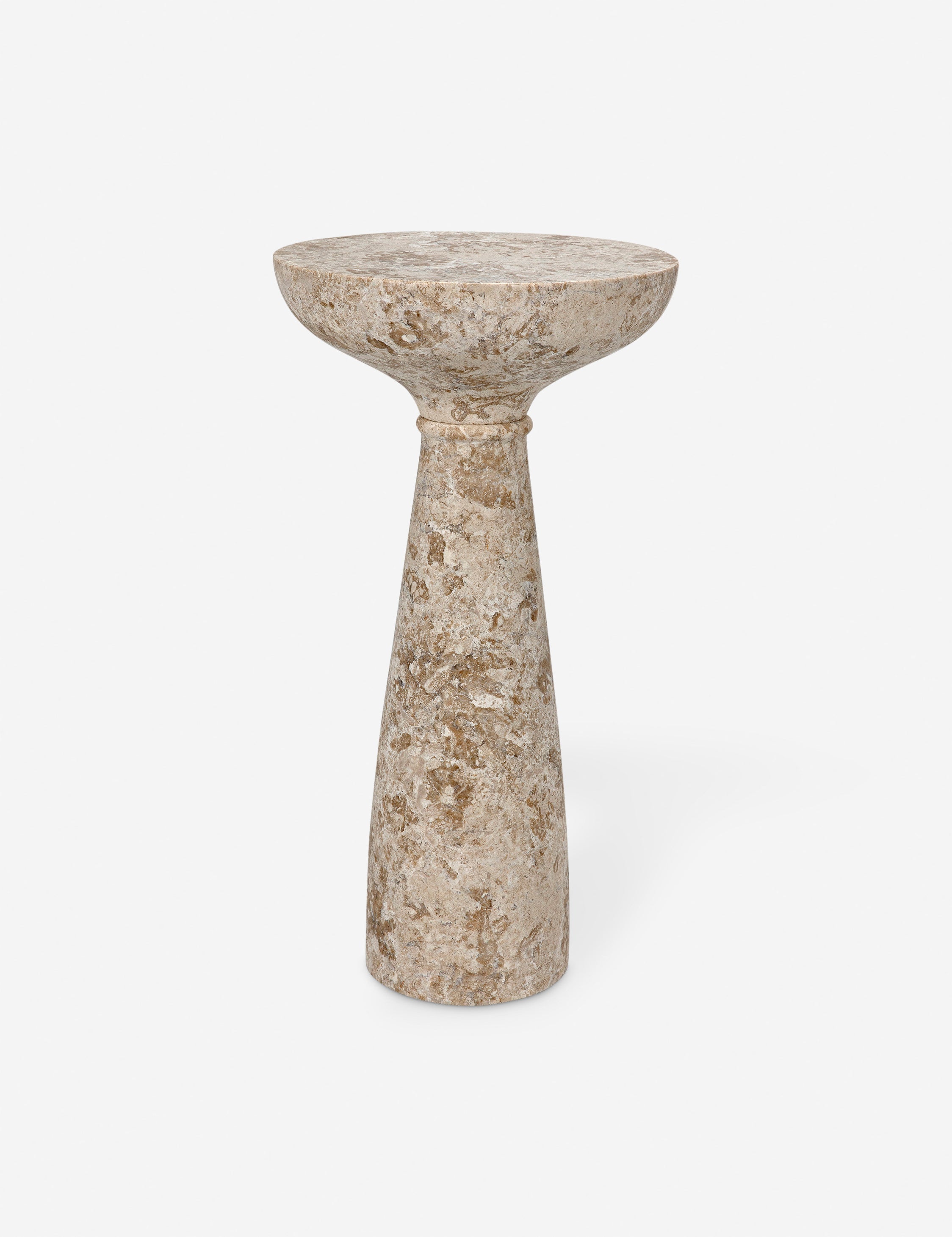 Lulu and Georgia Braun Round Side Table – Beige Marble