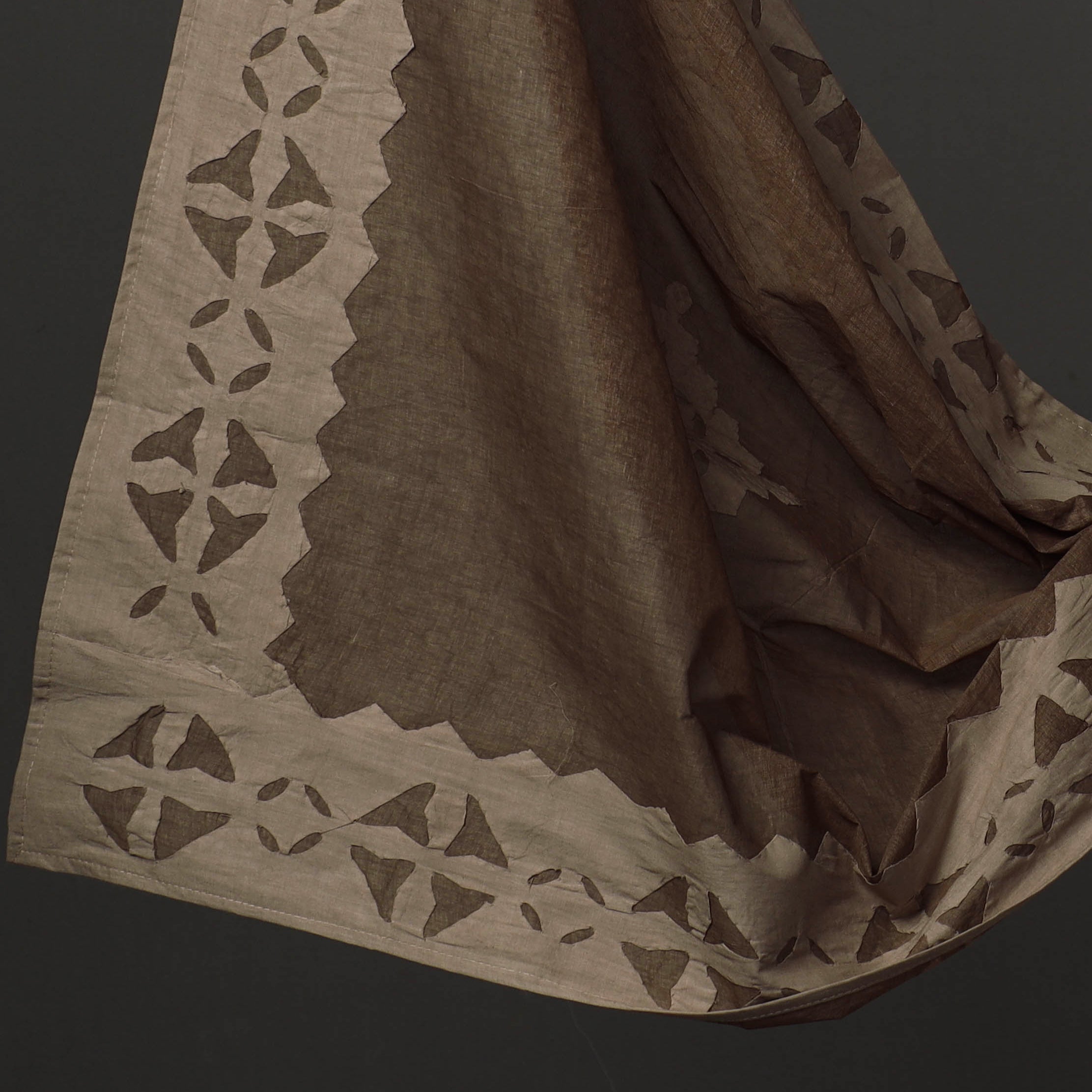 SHADES OF MARUDHARA Brown - 3pc Cut Work Cotton Barmer Applique Dress Material 11 - view 4