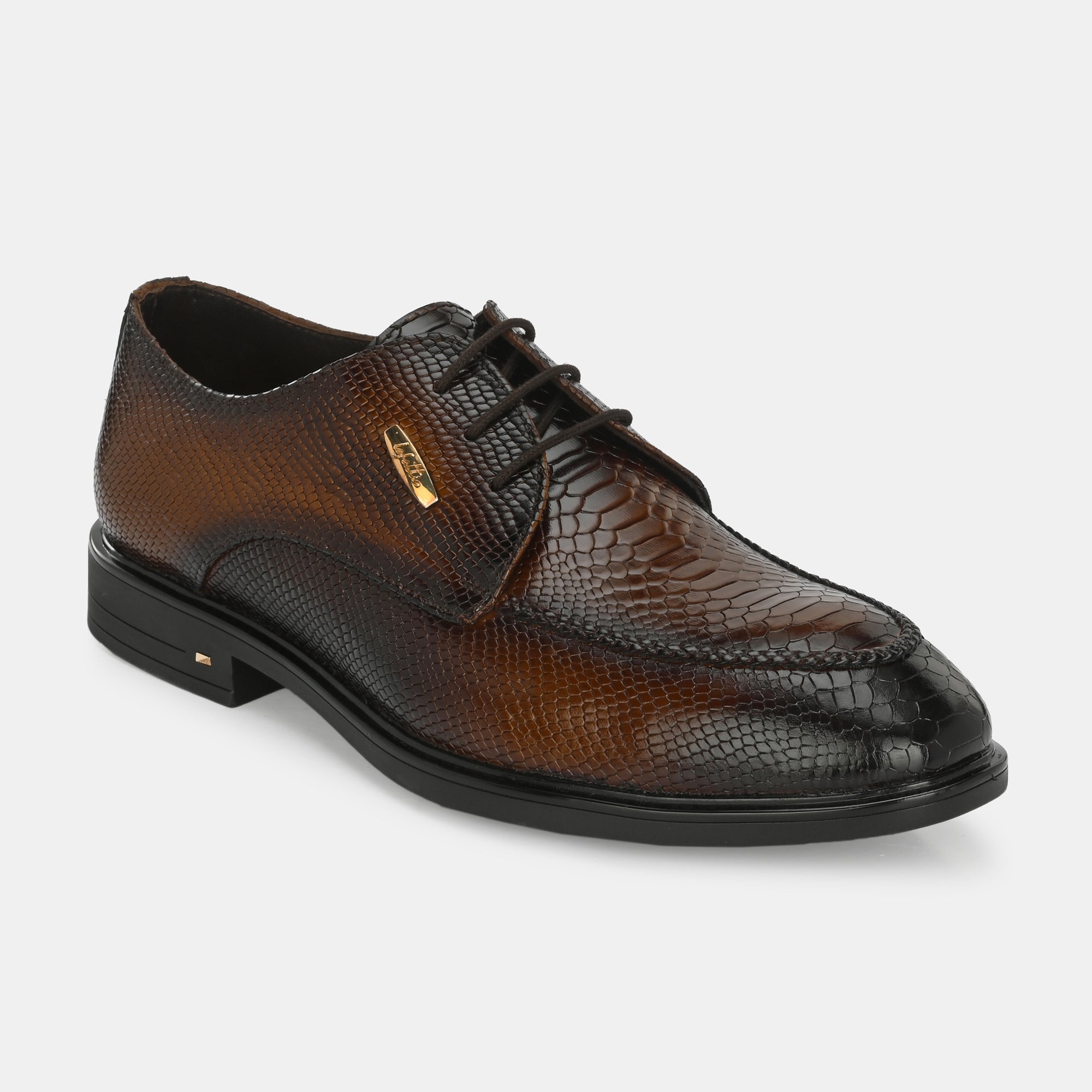 Tan Textured Lace-Up Shoes by Lafattio - view 7