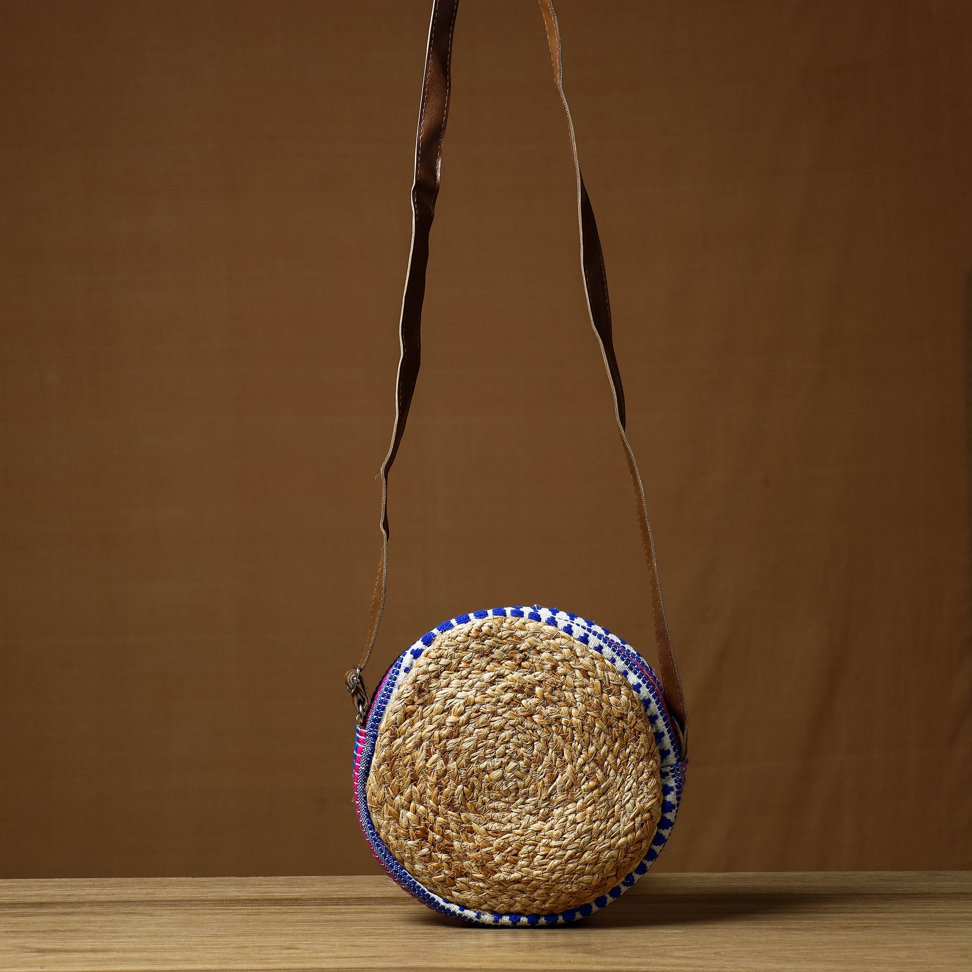ITOKRI CRAFTS INITIATIVE Brown - Handcrafted Multipurpose Jute Round Sling Bag