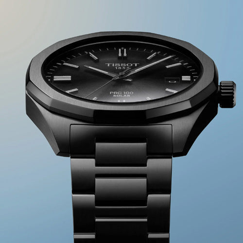Tissot T-Classic PRC 100 Solar Quartz Black Dial Men 39mm T1514223305100 - view 6