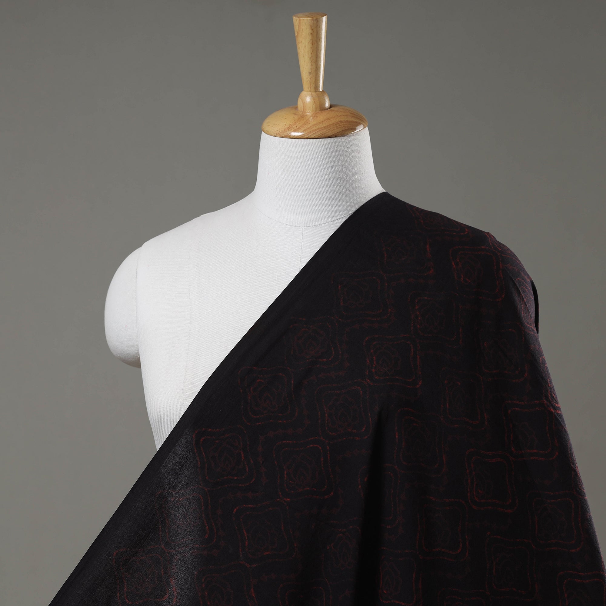 HAVELI CHRONICLES Black - Akola Hand Block Printed Cotton Fabric