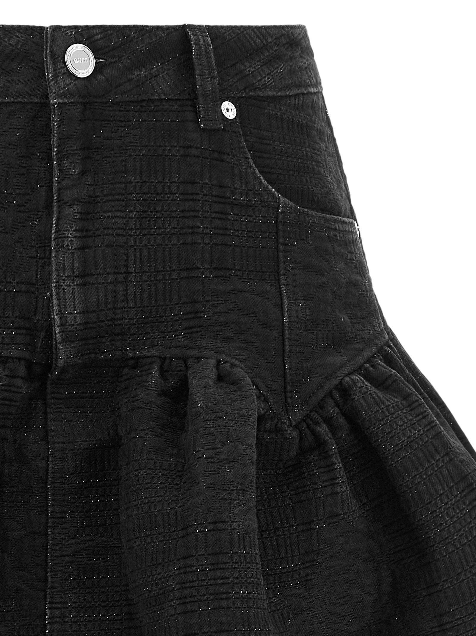 Ganni Lurex Denim Skirt - view 3