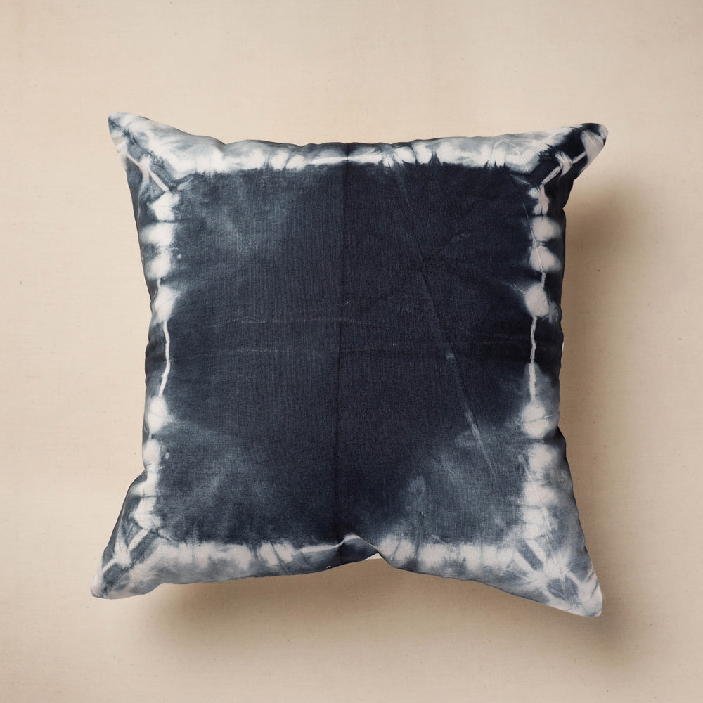 ITOKRI CRAFTS INITIATIVE Black - Tie & Dye Cotton Shibori Cushion Cover