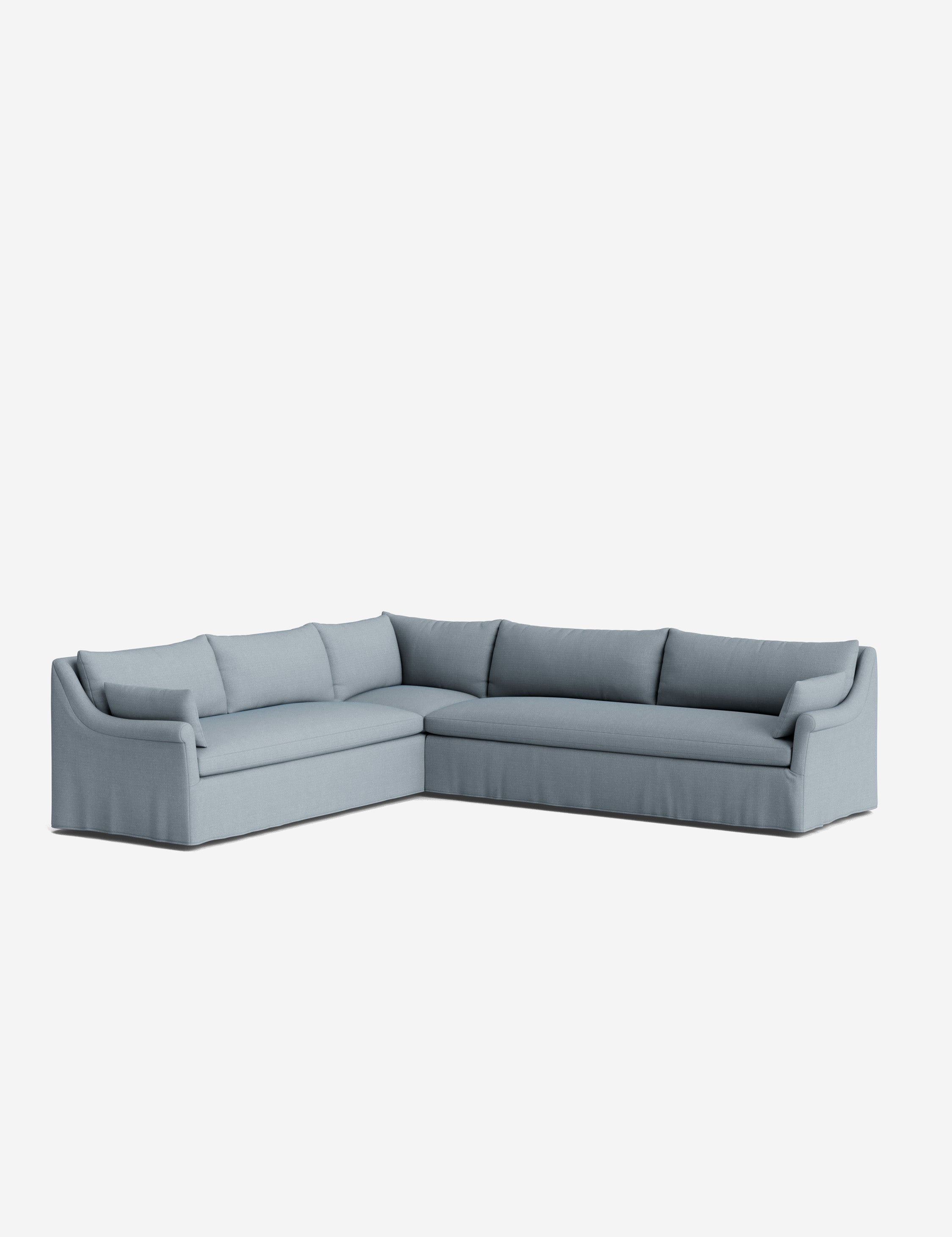 Lulu and Georgia Portola Rolled Arm Slipcover Corner Sectional Sofa - view 76